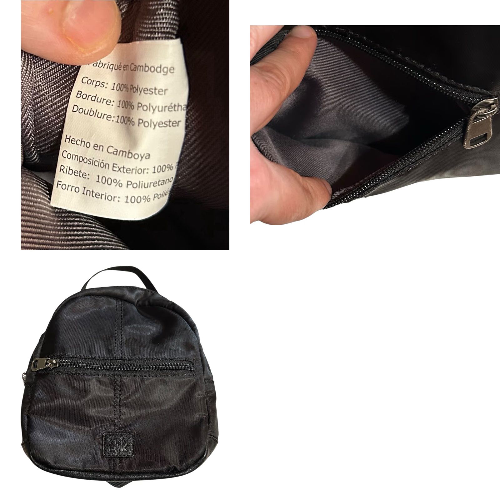 The Sak The Sak Esperato Mini Backpack Black Zippered Travel Purse Bag Women's Size ONE SIZE - 11 Thumbnail