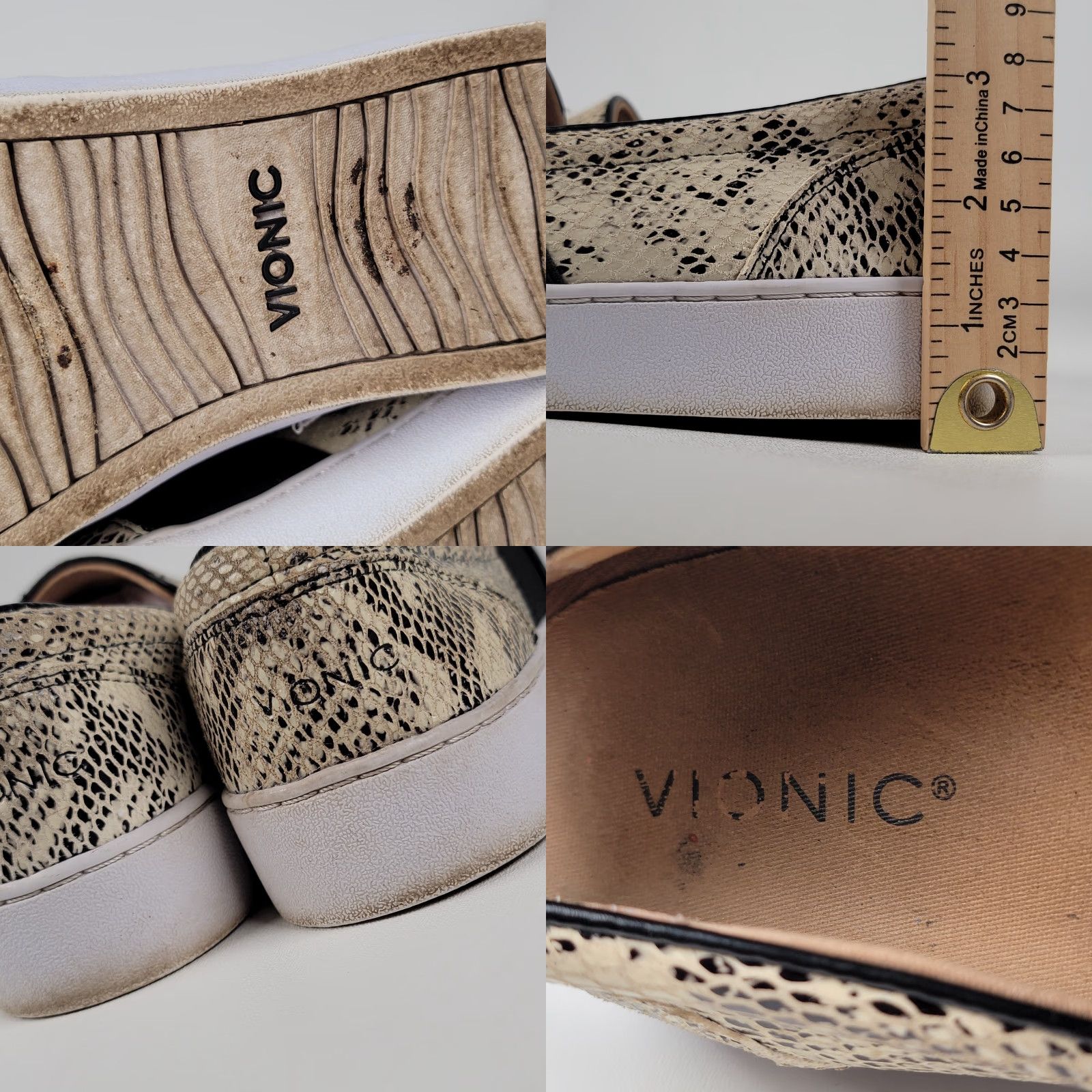 Vionic Vionic Demetra Women’s 8.5 Slip On Sneakers Snake Print Leather Comfort Casual Shoes Multicolor Animal Print Walking Shoes Womens Size US 9 / IT 39 - 8 Thumbnail