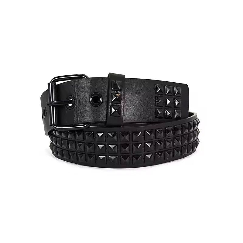 Vintage Y2K emo scene Black on black Studded Belt unisex accessory Size ONE SIZE - 4 Thumbnail
