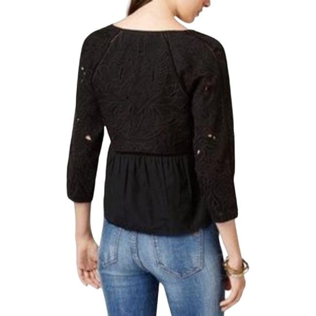 Lucky Brand Lucky Brand Black Crochet Trim Embroidered Jacket Size S / US 4 / IT 40 - 3 Thumbnail