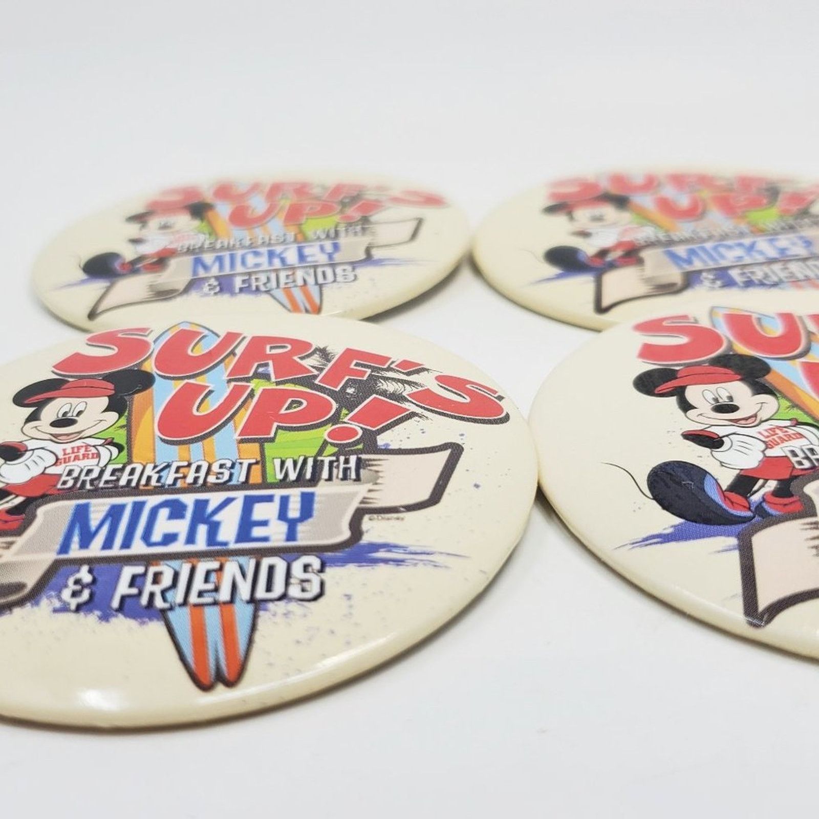 Disney Disney Surfs Up! Breakfast w Mickey 4 Pack of Buttons Size ONE SIZE - 6 Thumbnail