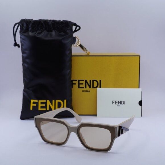Fendi 🕶️ New Fendi FE40099I 57E Sunglasses - Beige Frame, Brown Size ONE SIZE - 1 Thumbnail