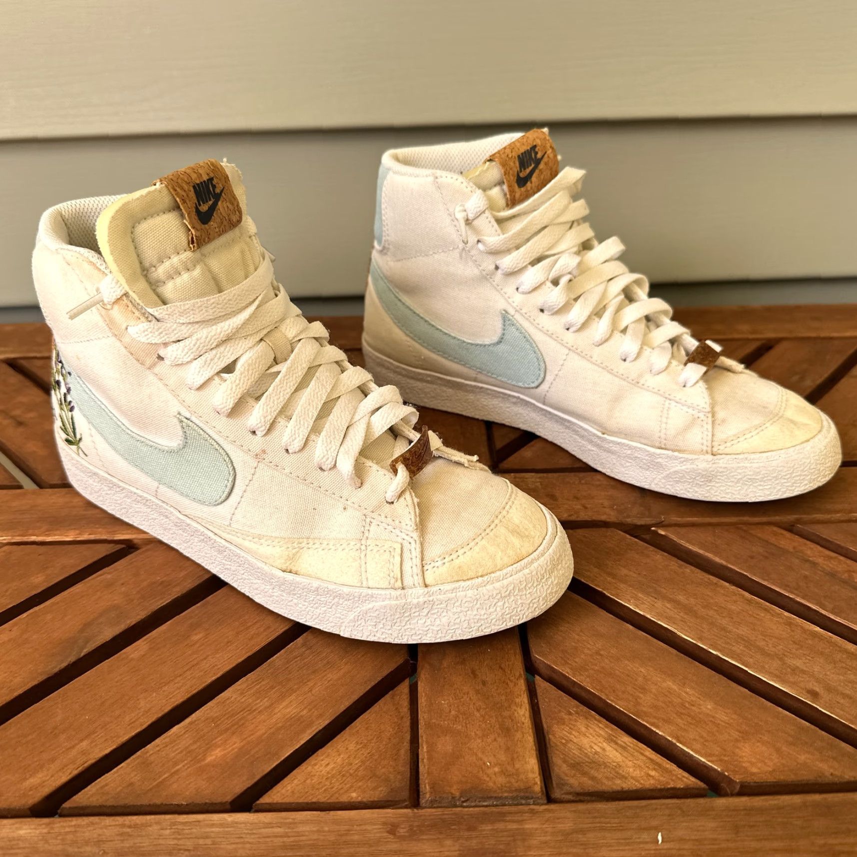 Nike Nike Blazer Mid 77 Shoes Womens Size 6.5 Indigo Cork Floral DC9265-100 Size M / US 6-8 / IT 42-44 - 2 Thumbnail