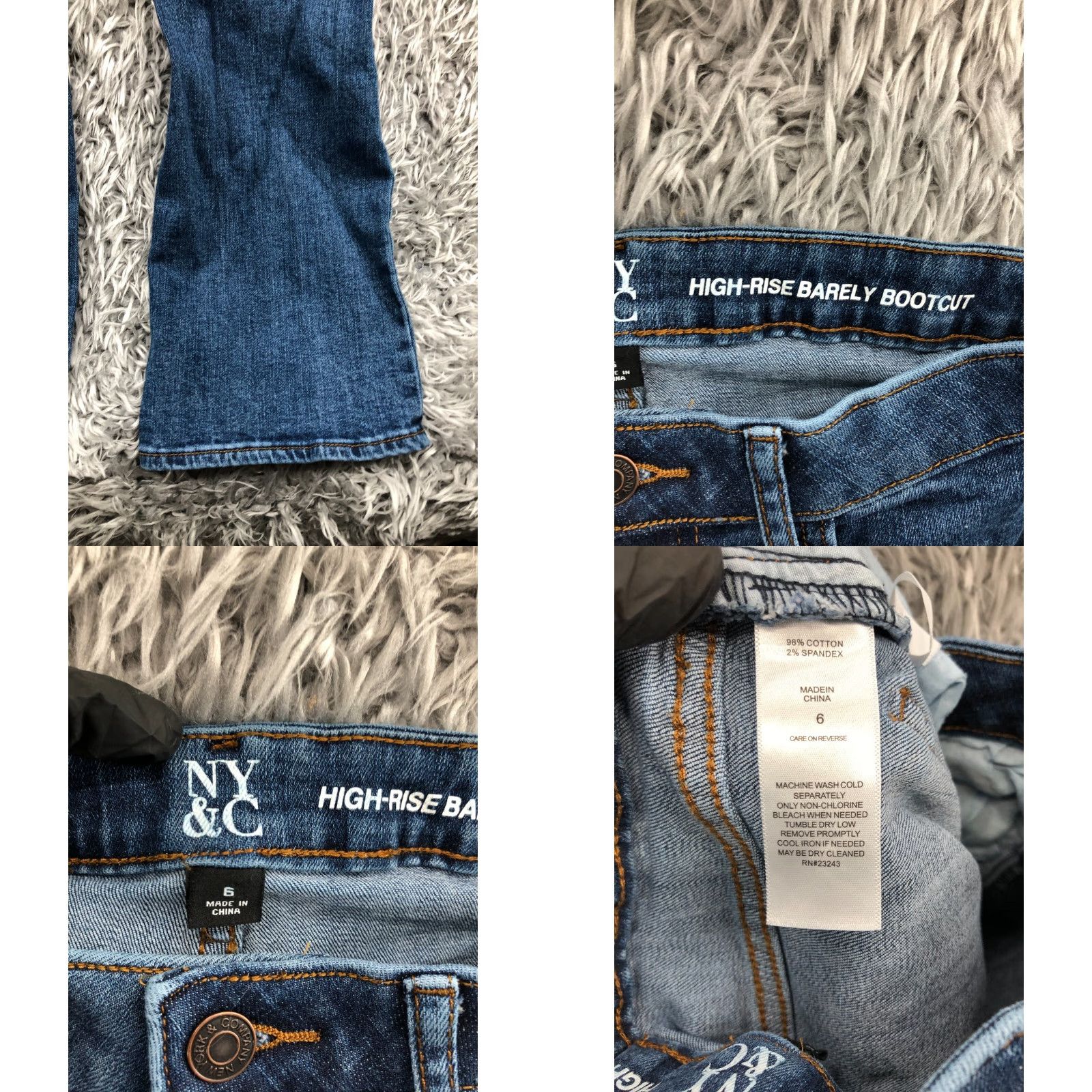 Vintage NY&Co High Rise Barely Boot Jeans Size 6 Womens Medium Wash Blue NY&Co Jeans Bootcut 5-Pocket Denim Cotton Regular Womens Size 28" / US 6 / IT 42 - 8 Thumbnail