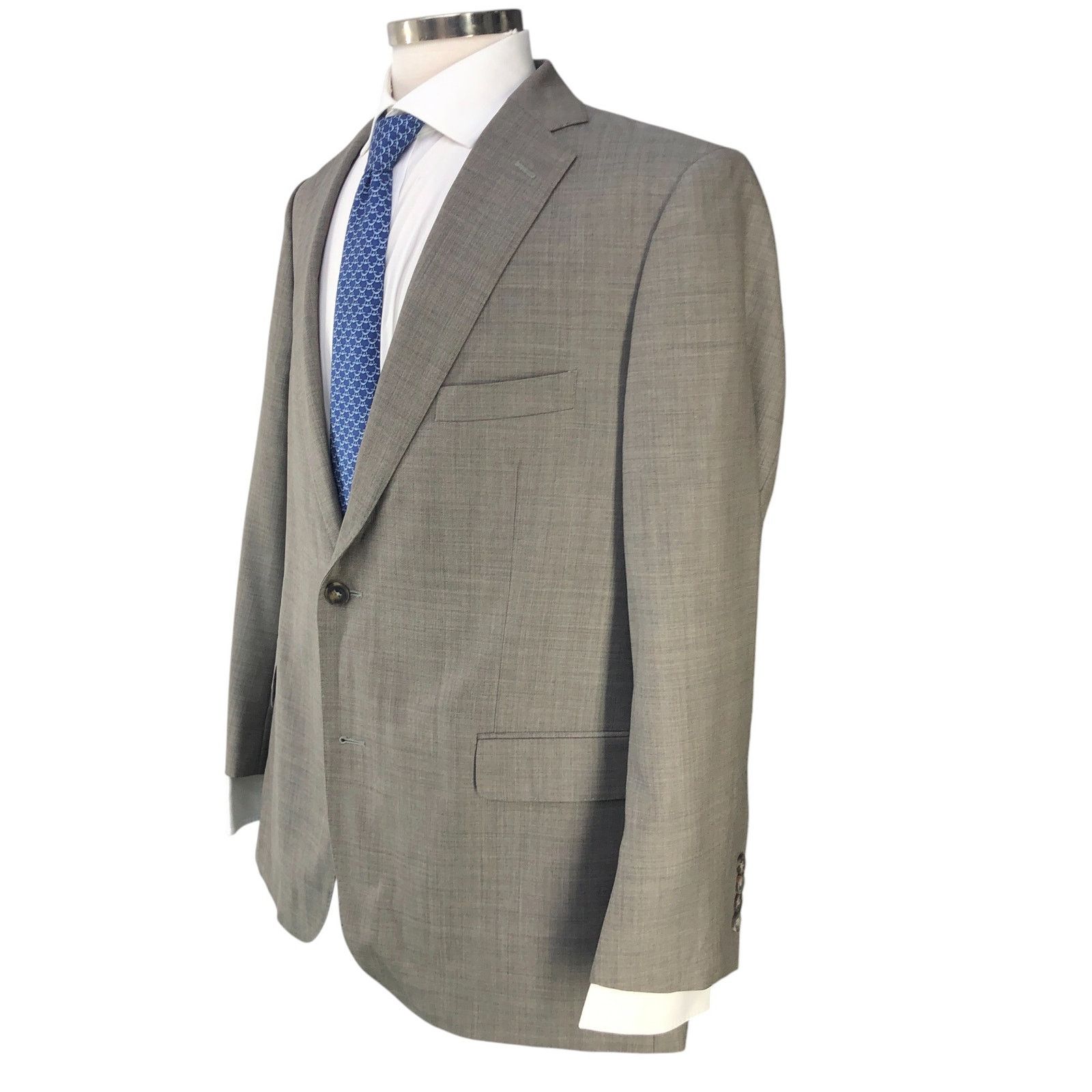 J.Hilburn J Hilburn 45R Sport Coat Blazer Light Taupe Revenge Sup150s Size 44R - 6 Thumbnail