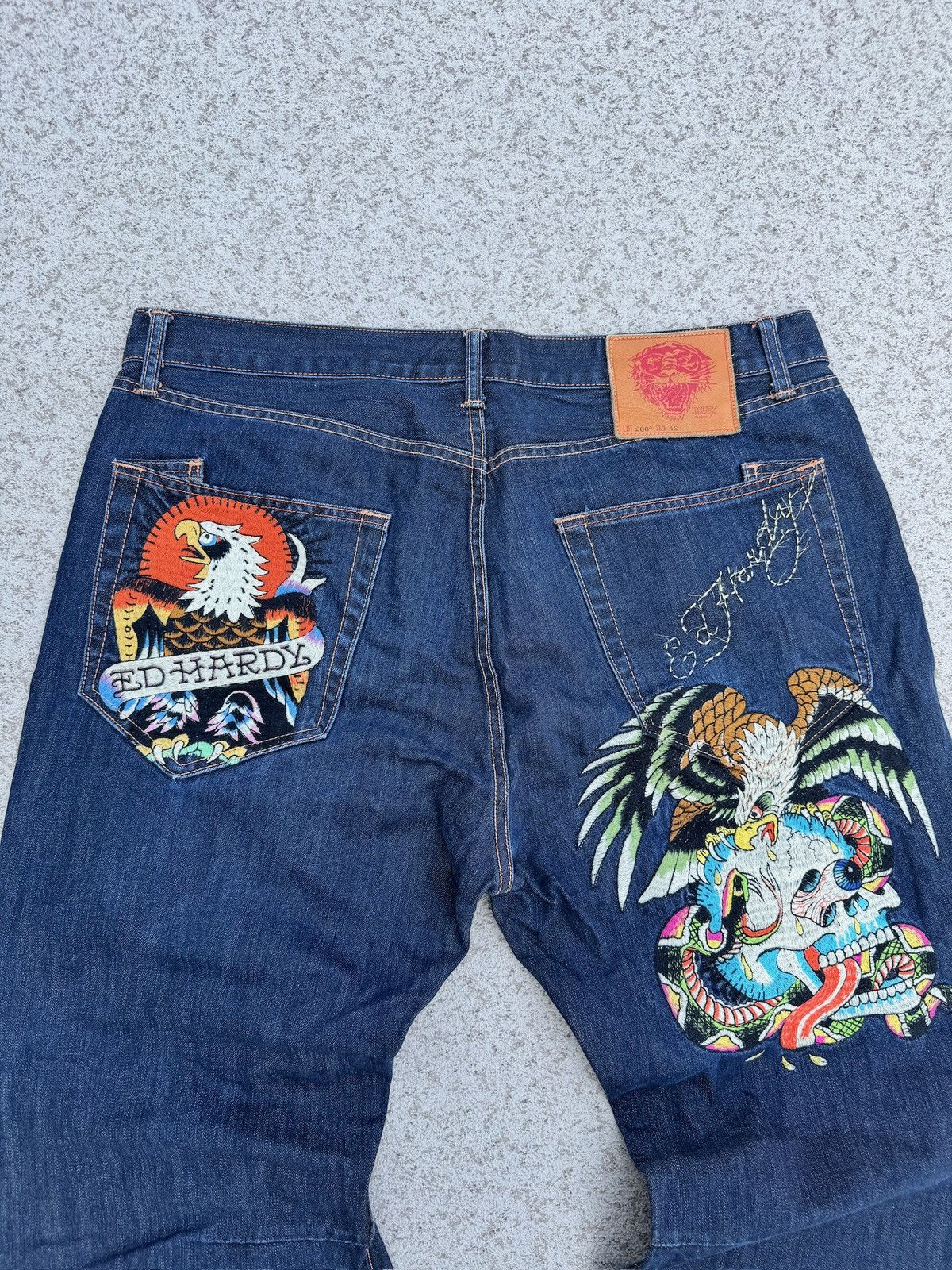 Ed Hardy × Vintage Vintage Baggy Ed Hardy Embroidered Denim Size US 42 / EU 58 - 4 Thumbnail