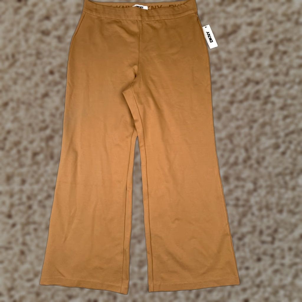 DKNY DKNY Women Pants XL Brown Wide Leg Elastic Waist Rayon Casual Size 40" / US 18 - 1 Thumbnail