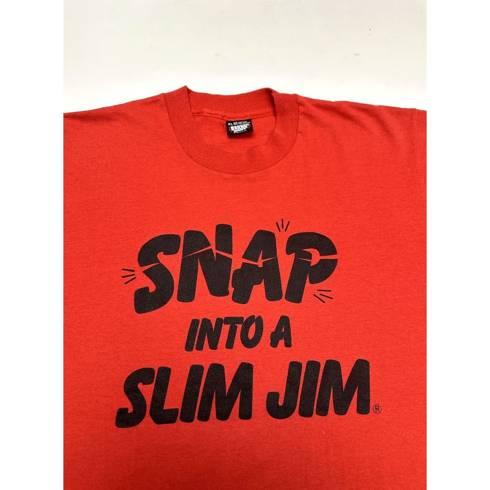 Vintage VINTAGE Slim Jim Shirt XL Red 90s Slimming Promo Tee Screen Stars Mens Size US XL / EU 56 / 4 - 2 Thumbnail
