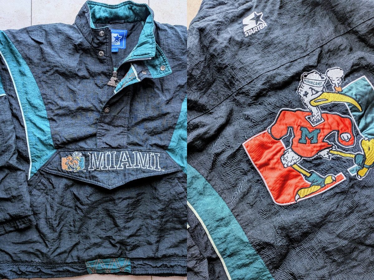 NCAA Miami Hurricanes 90s STARTER puffer 1/2 jacket blk NCAA vtg Size US L / EU 52-54 / 3 - 1 Thumbnail