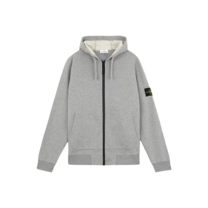 Stone Island Stone Island Gray Hooded Zip Sweatshirt Size US XL / EU 56 / 4 - 1 Thumbnail