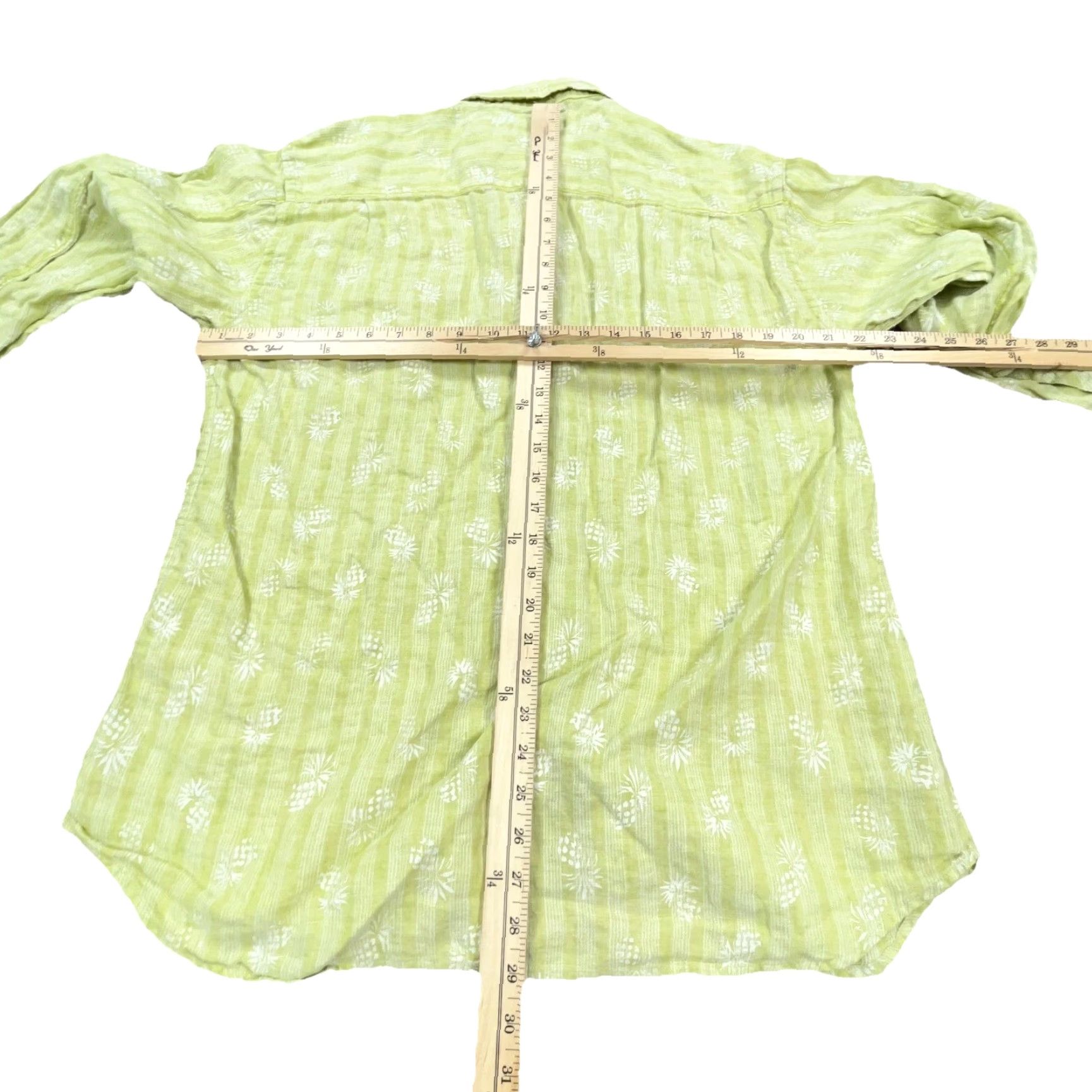 Tommy Bahama Tommy Bahama Button-Up Shirt Men Large Green Linen Hawaiian Pineapple Beach Mens Size US L / EU 52-54 / 3 - 6 Thumbnail