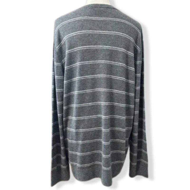 Theory Theory Pullover Sweater Wool Striped White Gray W XXL NWOT Size XXL / US 16-18 / IT 52-54 - 4 Thumbnail