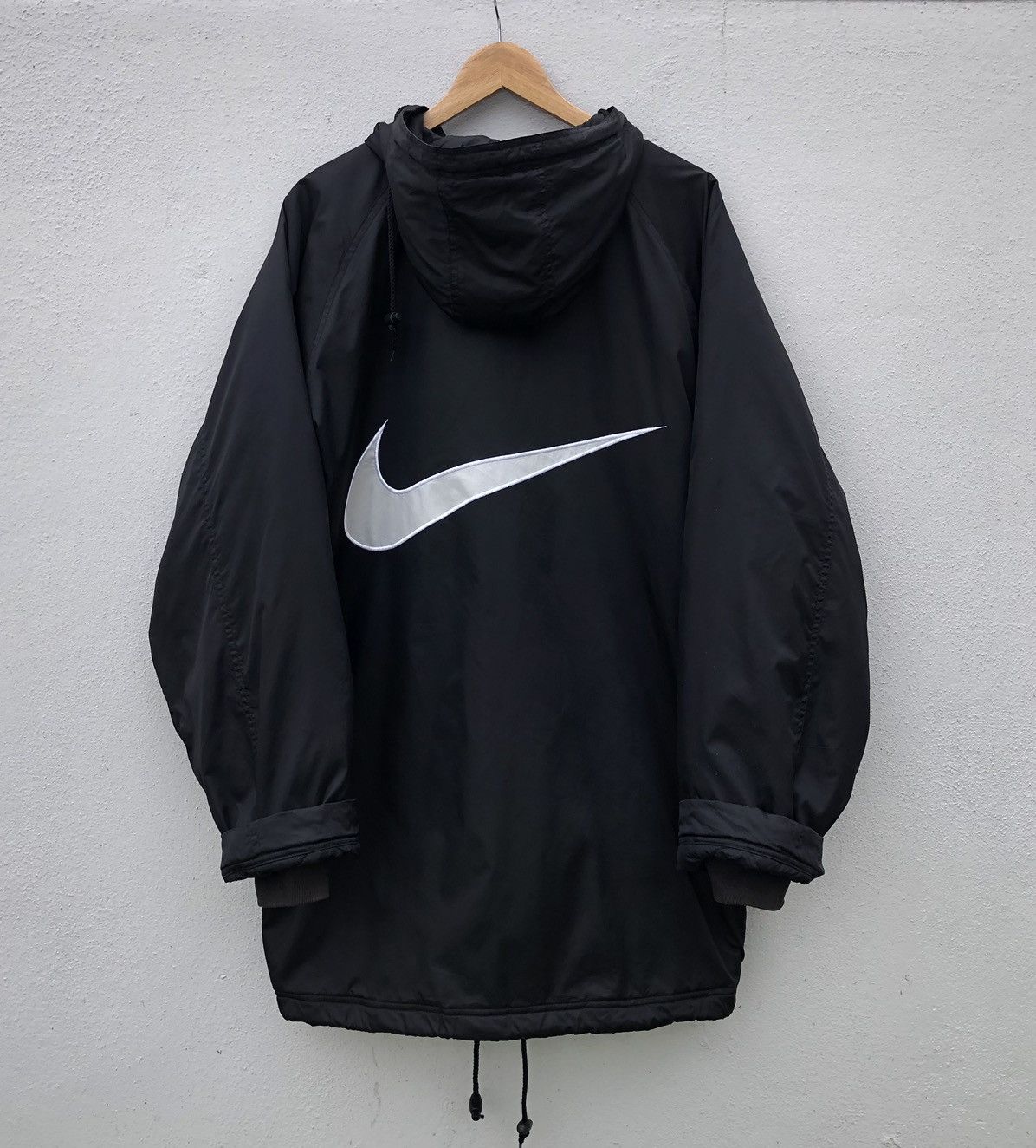 Nike Vintage NIKE NOMO Big Logo Lined Quilted Hoodie Coach Jacket Size US XL / EU 56 / 4 - 2 Thumbnail