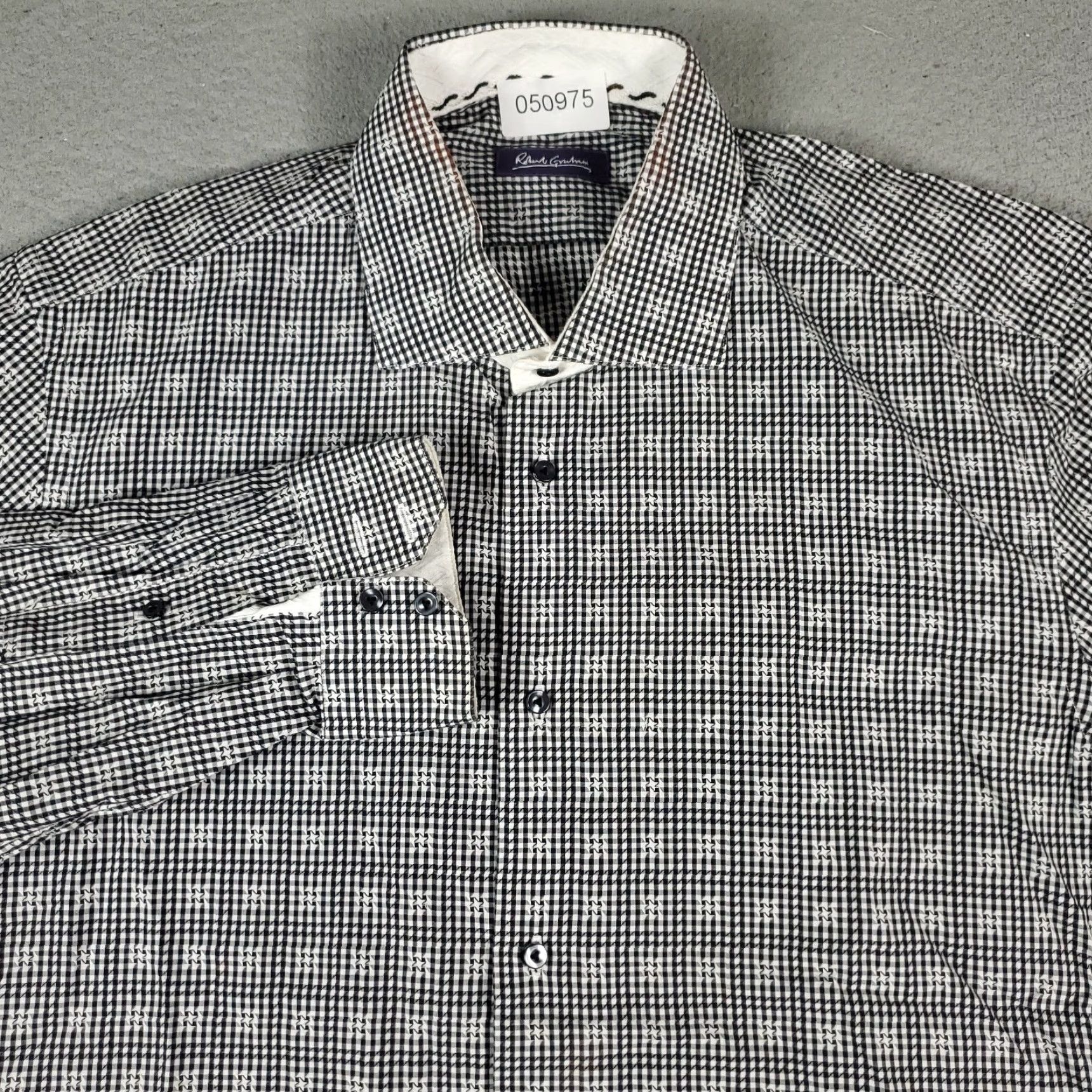 Robert Graham Robert Graham Shirt Mens Size 17 Blue Check Button-Up Long Sleeve Dressy Casual Office Size US XL / EU 56 / 4 - 2 Thumbnail