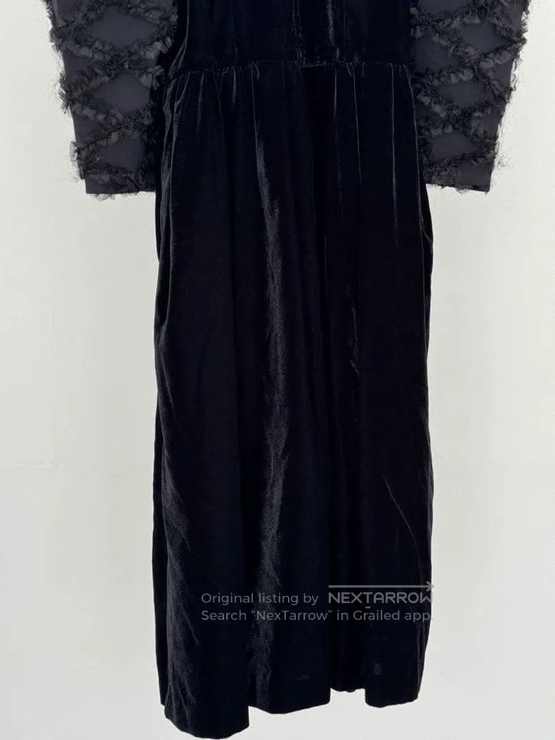 Comme des Garcons Comme Des Garcons Black Vintage Velvet Ruffle Sleeve Dress Size S / US 4 / IT 40 - 5 Thumbnail
