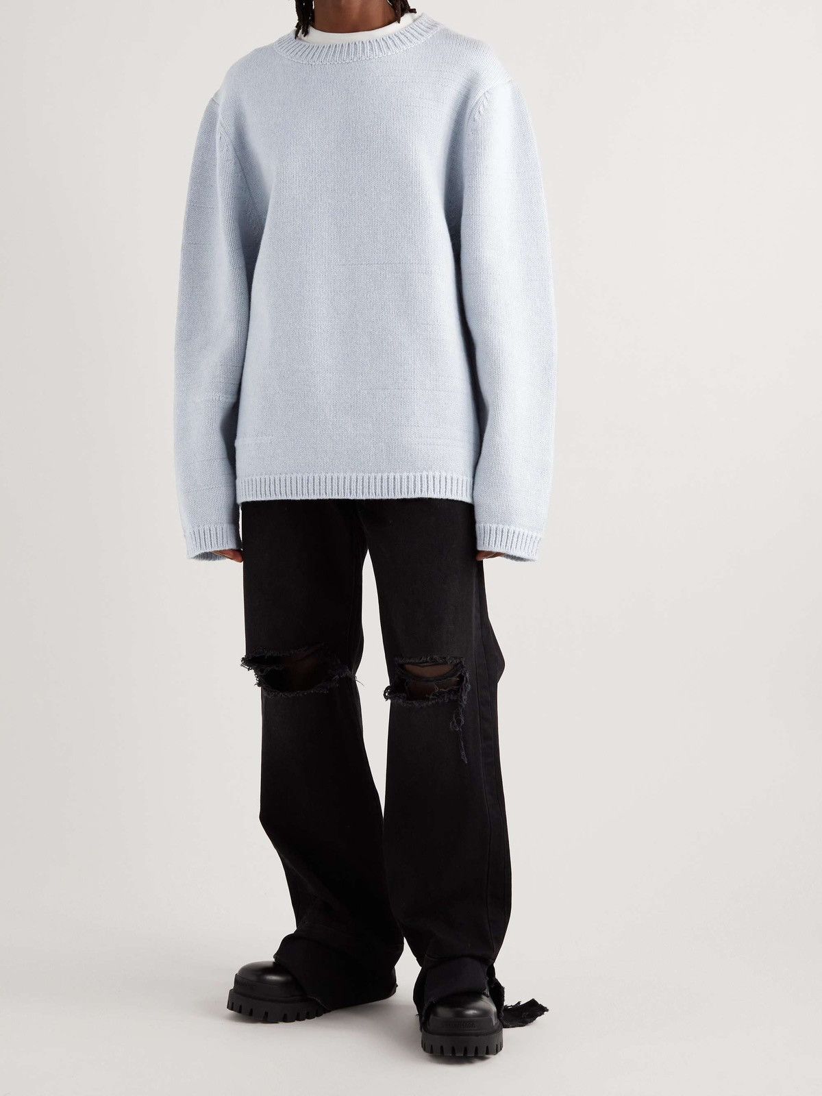 Raf Simons BNWT Raf Simons baby blue oversize faulty stitch sweater Size US S / EU 44-46 / 1 - 16 Thumbnail
