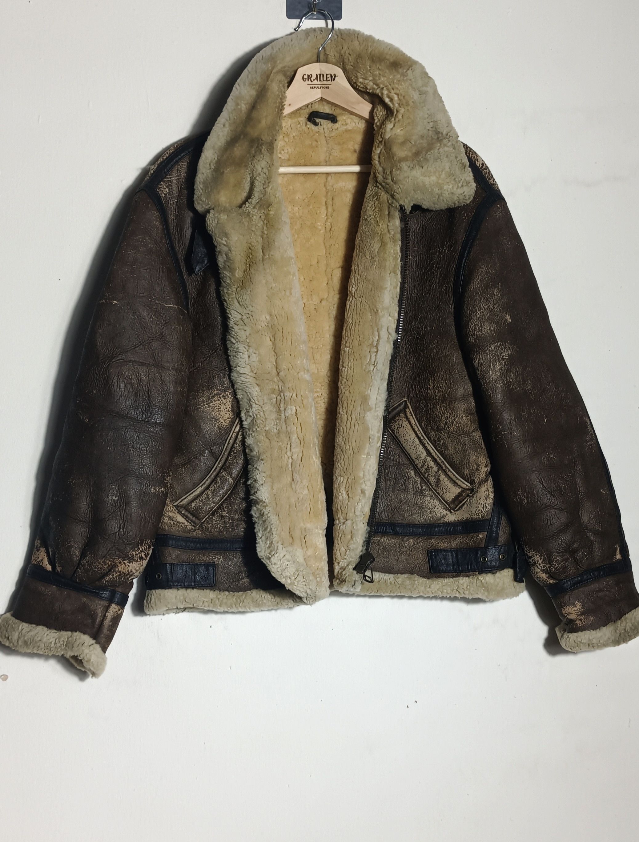 Man Made In Australia 🔥🔥B 3 AMERICAN MILITARY WEAR SHEEP SKIN Size US L / EU 52-54 / 3 - 3 Thumbnail