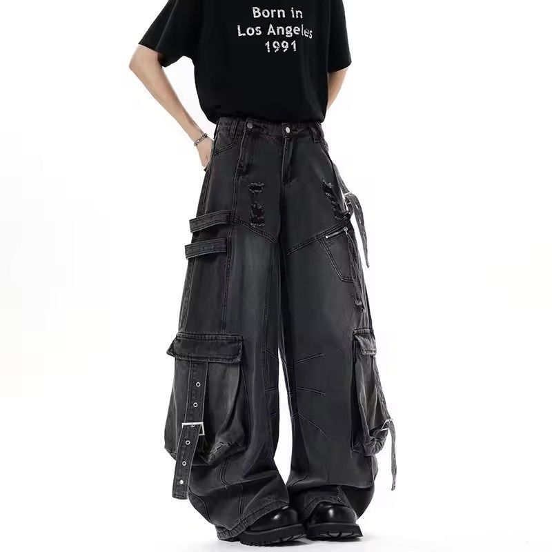 Japanese Brand VIBE Street Retro Heavyweight Multi-Pocket Cargo Jeans Size US 26 / EU 42 - 5 Thumbnail