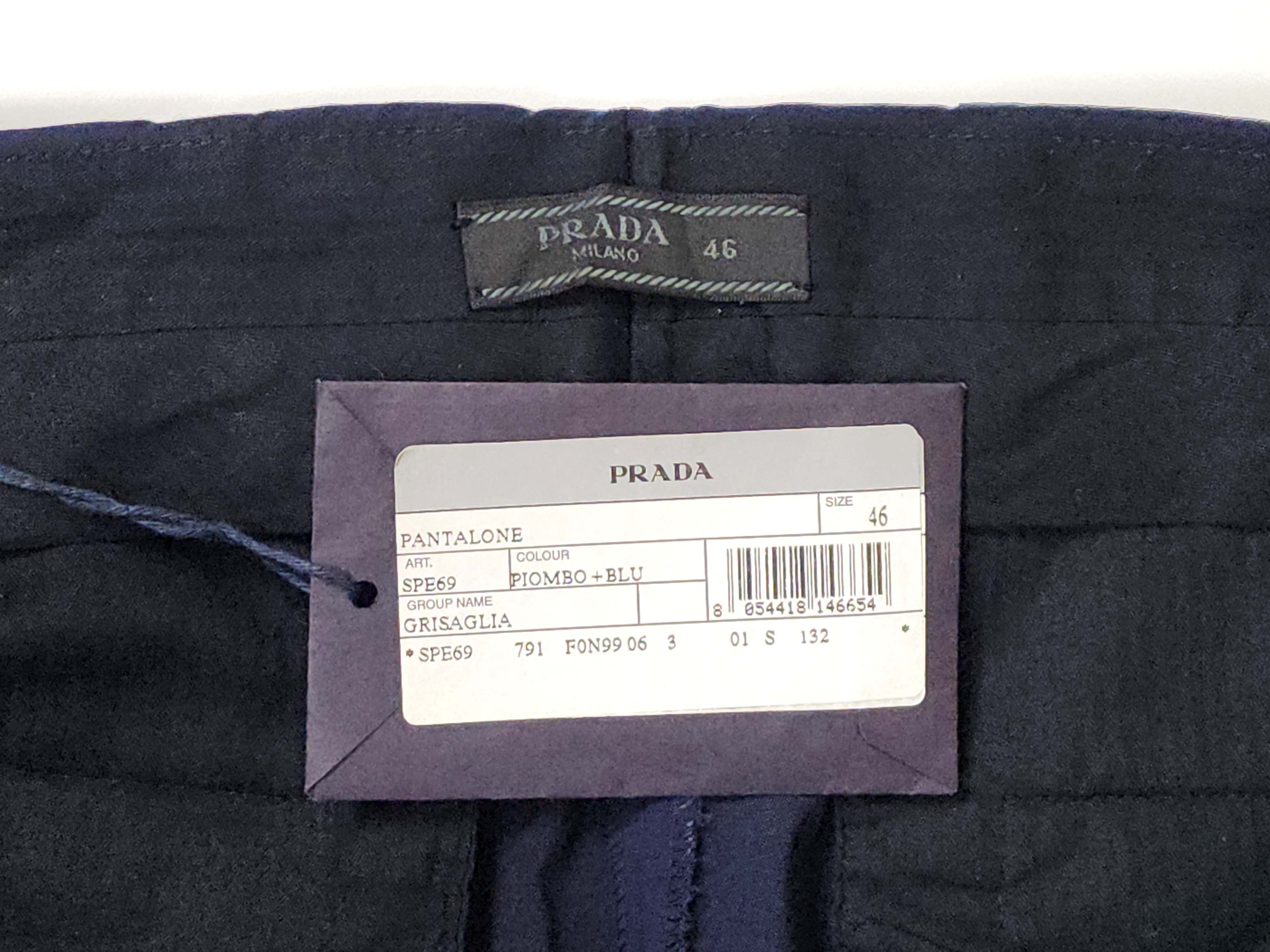 Prada Bicolor Charcoal Navy Virgin Wool Pants Size US 32 / EU 48 - 8 Thumbnail