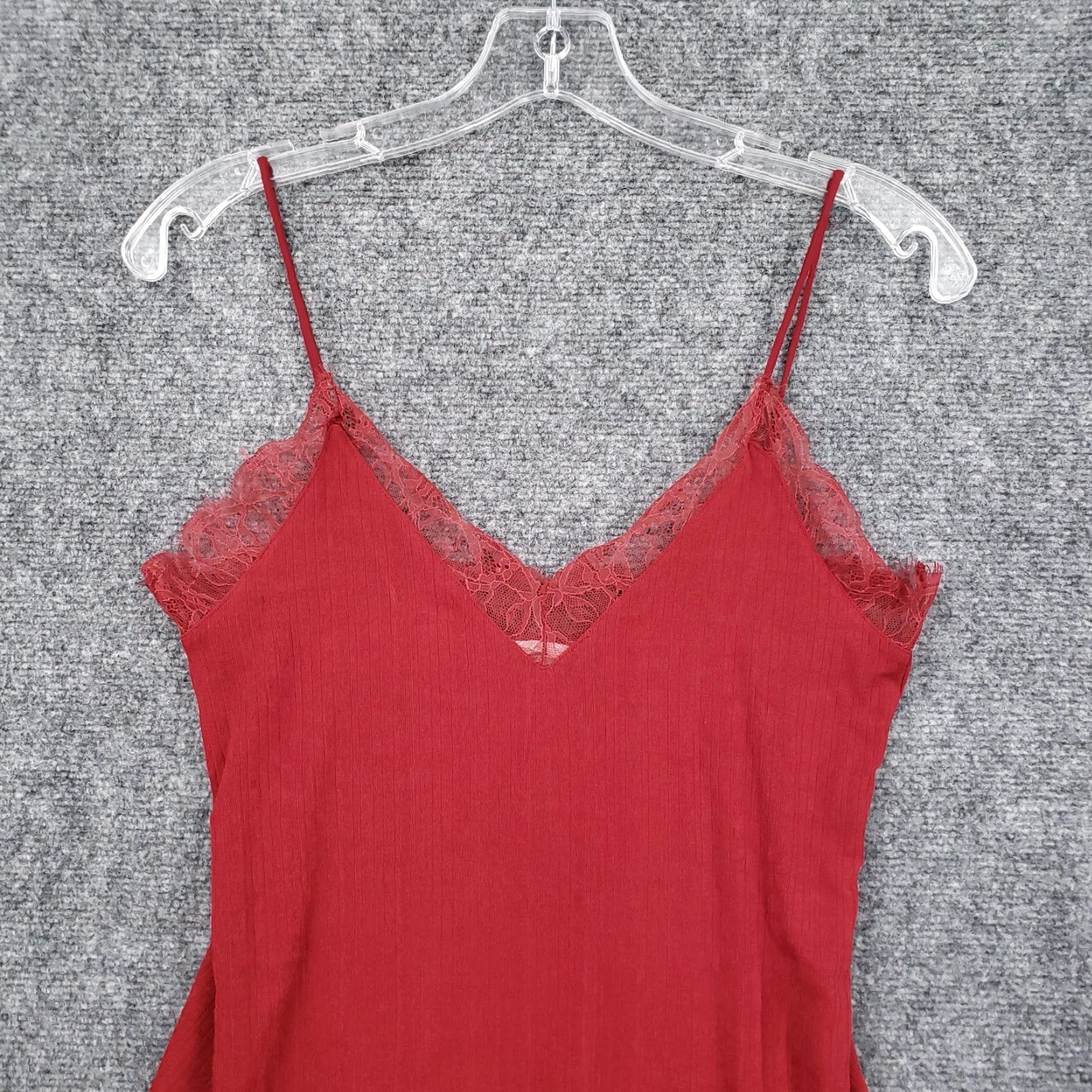 H&M H&M Top Womens XS Red Tank V Neck Camisole Lace Slip Sleeveless Cami Size XS / US 0-2 / IT 36-38 - 3 Thumbnail