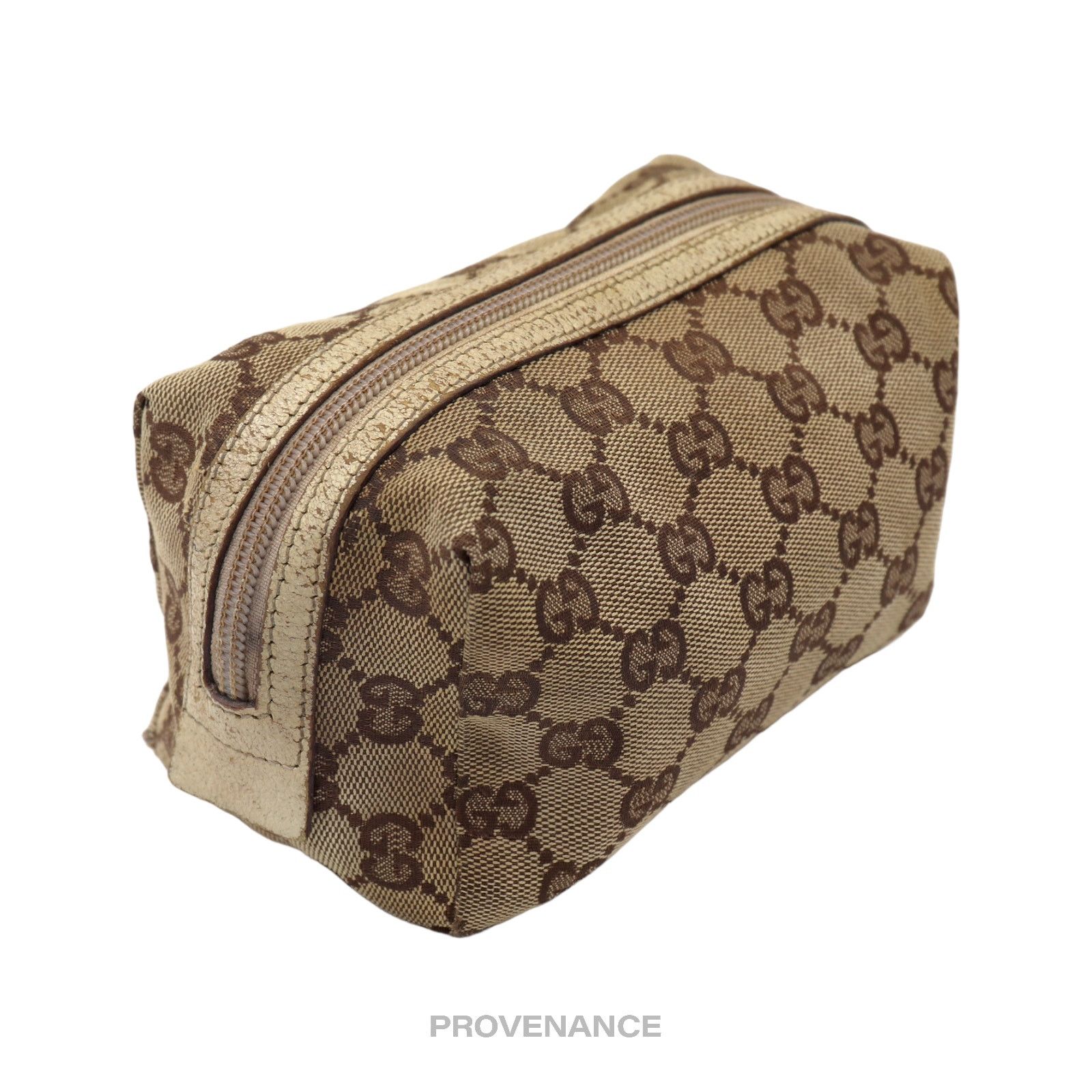 Gucci 🔴 Gucci GG Canvas Zip Pouch - Brown Ivory Size ONE SIZE - 4 Thumbnail