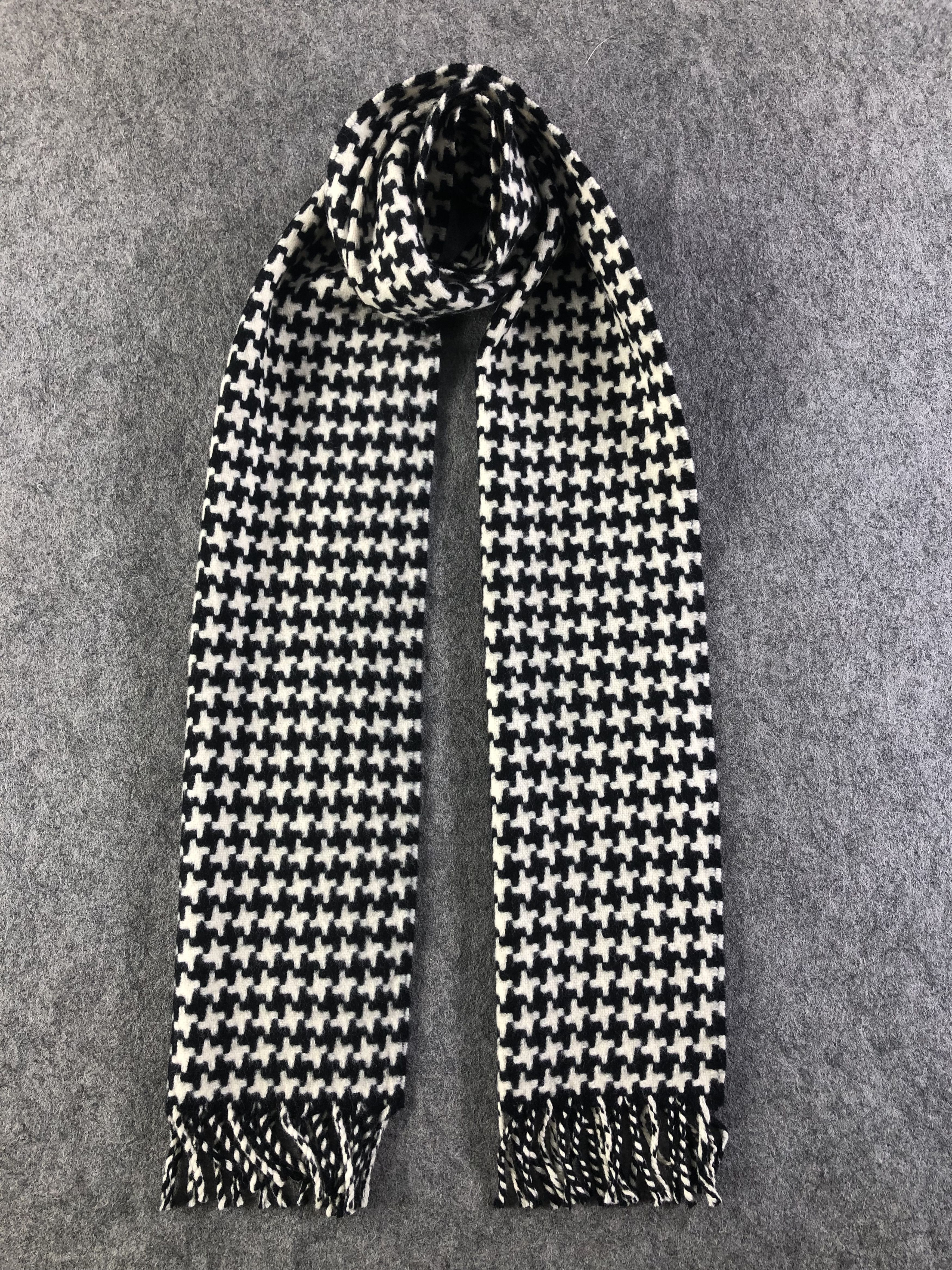 Vintage Glen Prince Merino Houndstooth Scarf / Muffler / Neckwear Size ONE SIZE - 1 Thumbnail