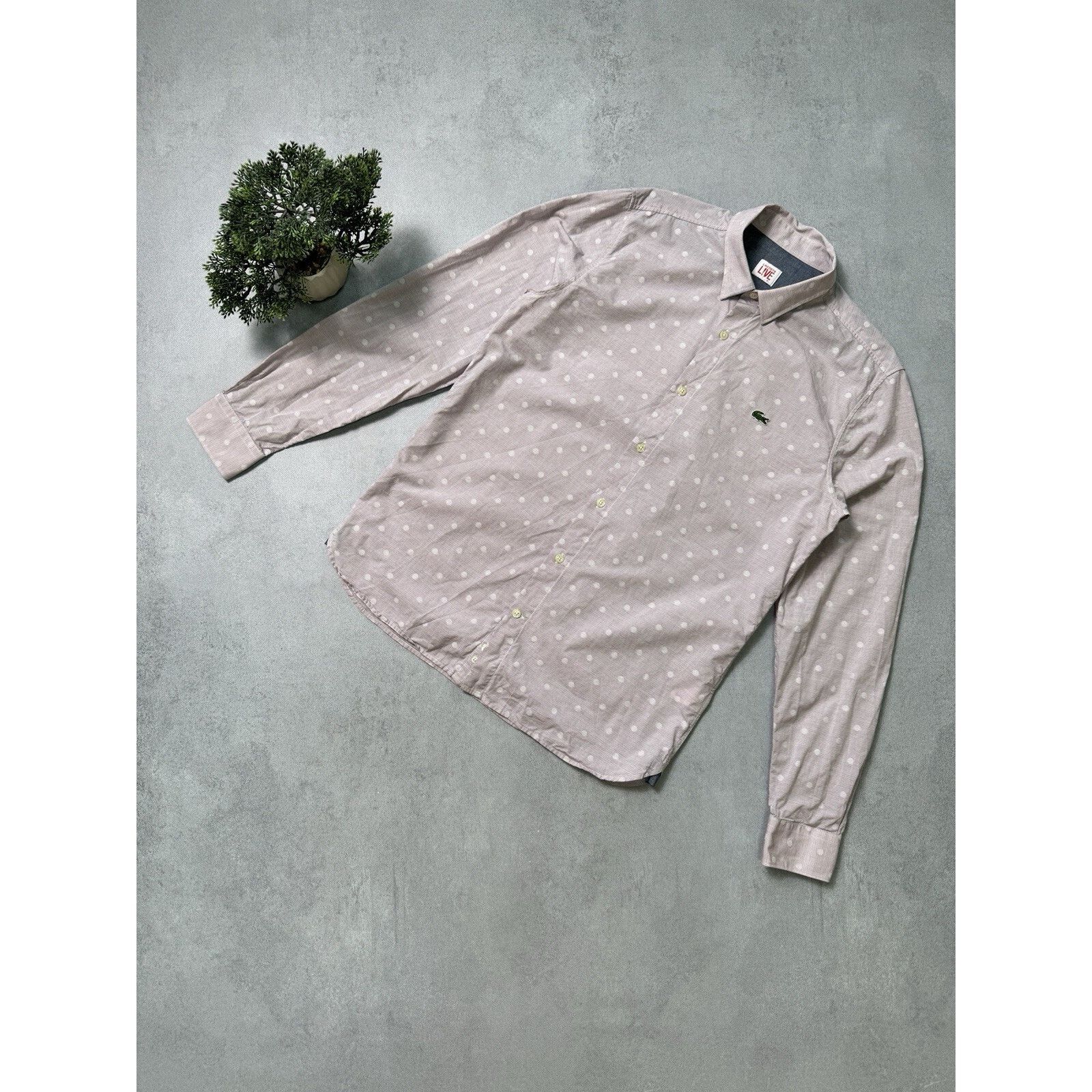 Lacoste Lacoste Live Men Button Up Shirt Size 41 Pink Dot Men Size US M / EU 48-50 / 2 - 1 Thumbnail