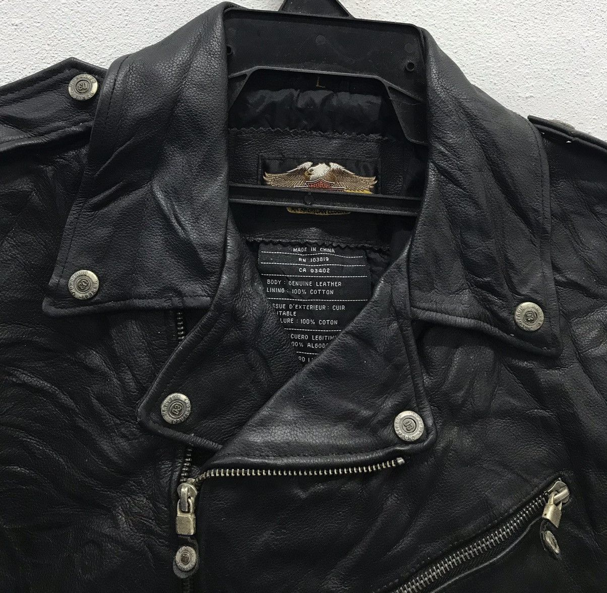 Harley Davidson × Vintage Vintage Harley Davidson Leather Jacket Size US L / EU 52-54 / 3 - 3 Thumbnail