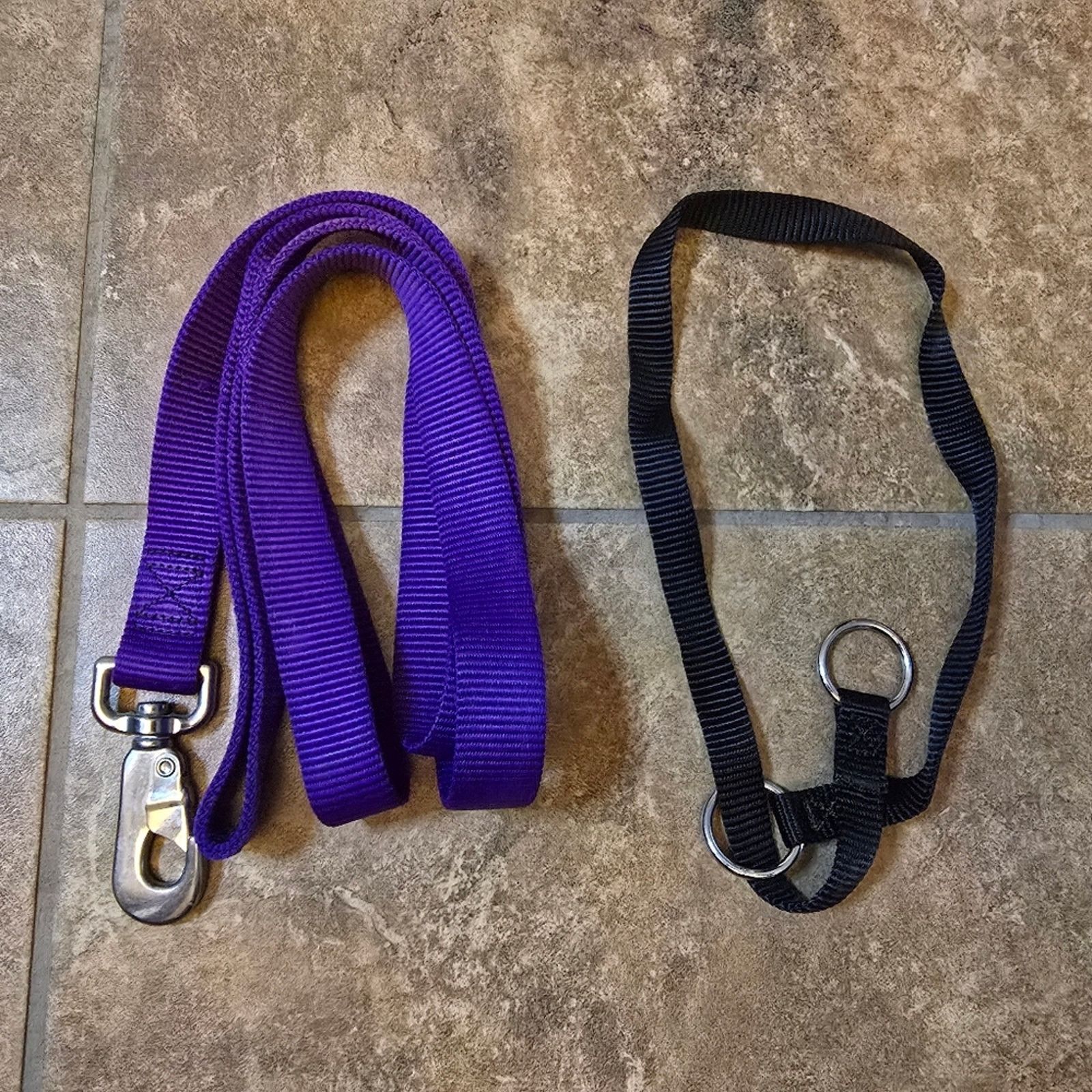 Other Purple Black | TOP PAW | Dog Collar & Leash 2 Bundle Size ONE SIZE - 2 Thumbnail