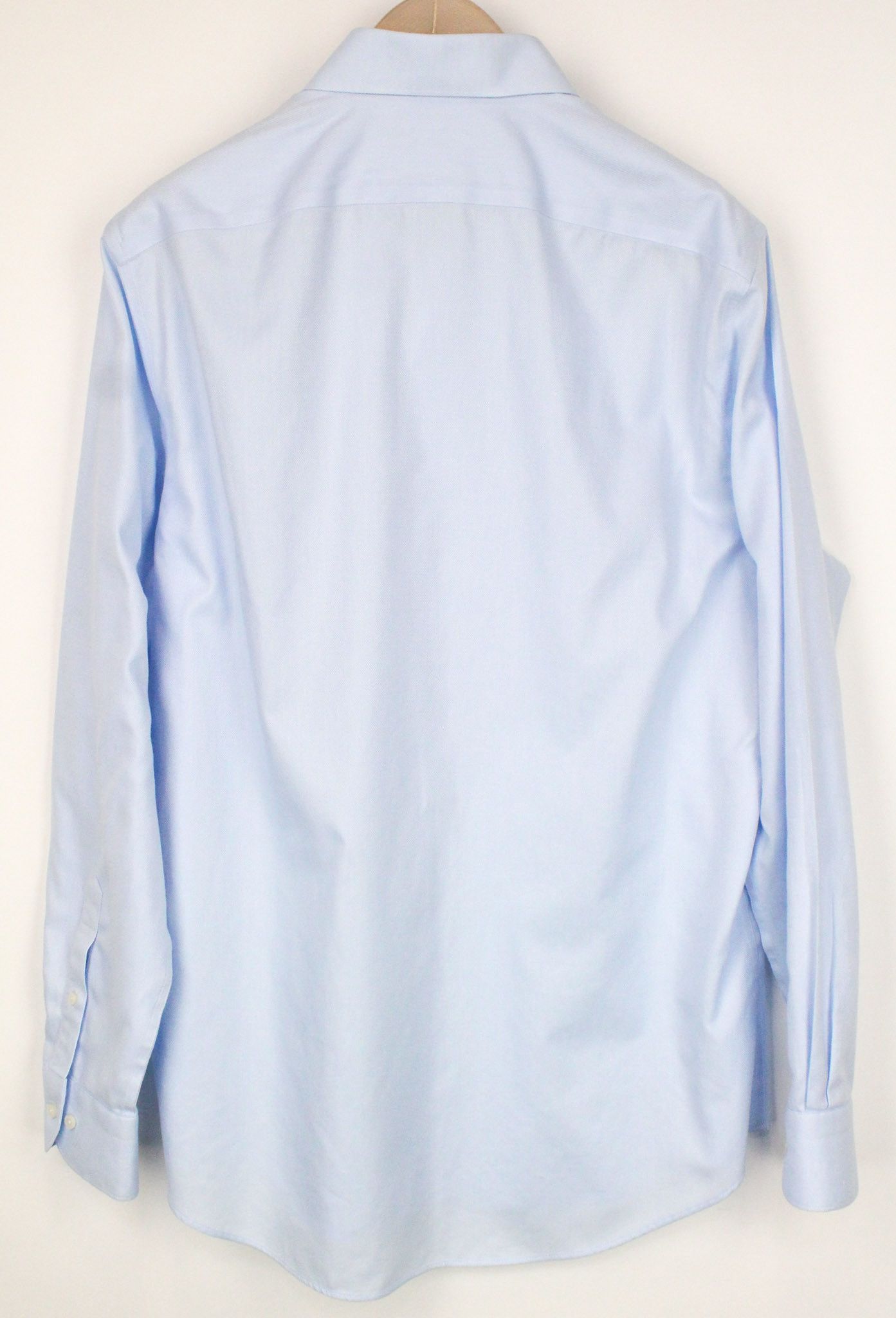 Suitsupply 43/17 Slim Blue Cotton Long Button-Up 72762 Size 42R - 2 Thumbnail