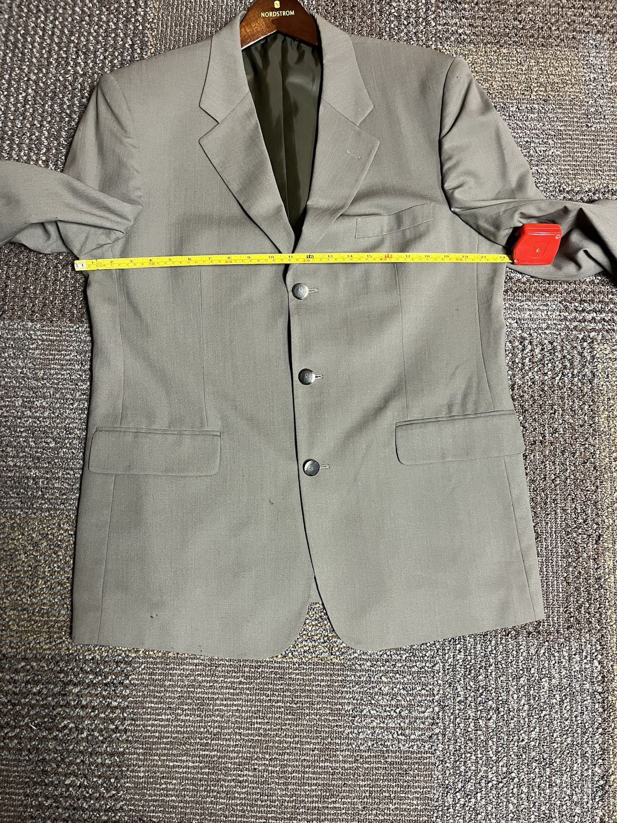 Balenciaga Vintage Grey Olive Balenciaga Paris Blazer and Pants Suit Size 44S - 5 Thumbnail