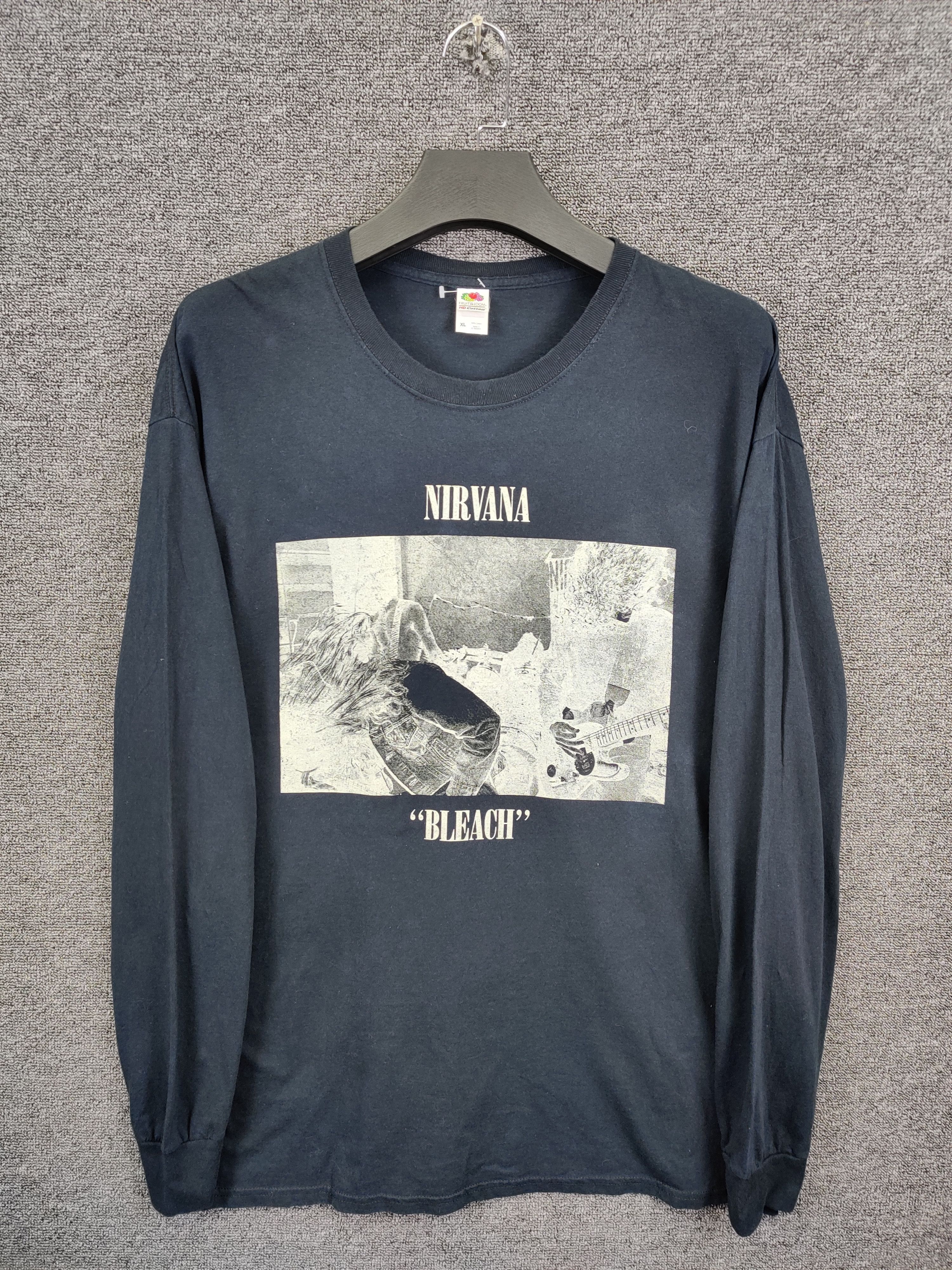 Band Tees Vintage Nirvana Bleach Band Long Sleeve Tshirt Size US XL / EU 56 / 4 - 1 Thumbnail