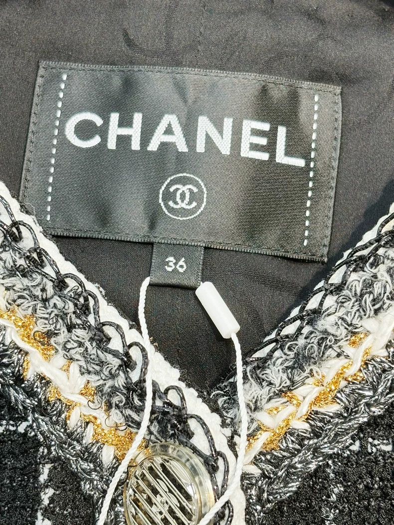 Chanel Chanel Current Series Robot Black Plaid Gold Rolled Edge W Size XS / US 0-2 / IT 36-38 - 4 Thumbnail