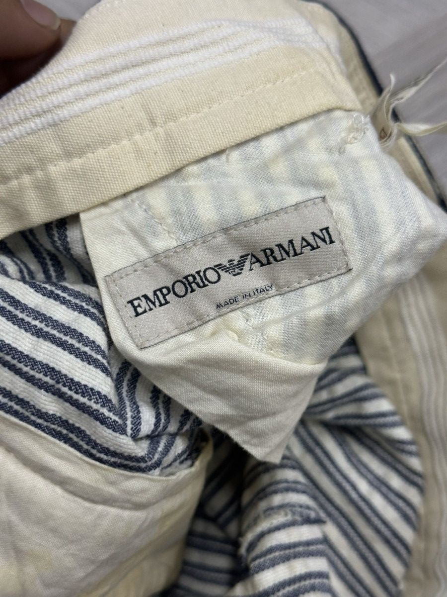 Giorgio Armani Vtg Emporio Armani Vertical Stripe Adjustable String Pant Size US 29 - 18 Thumbnail