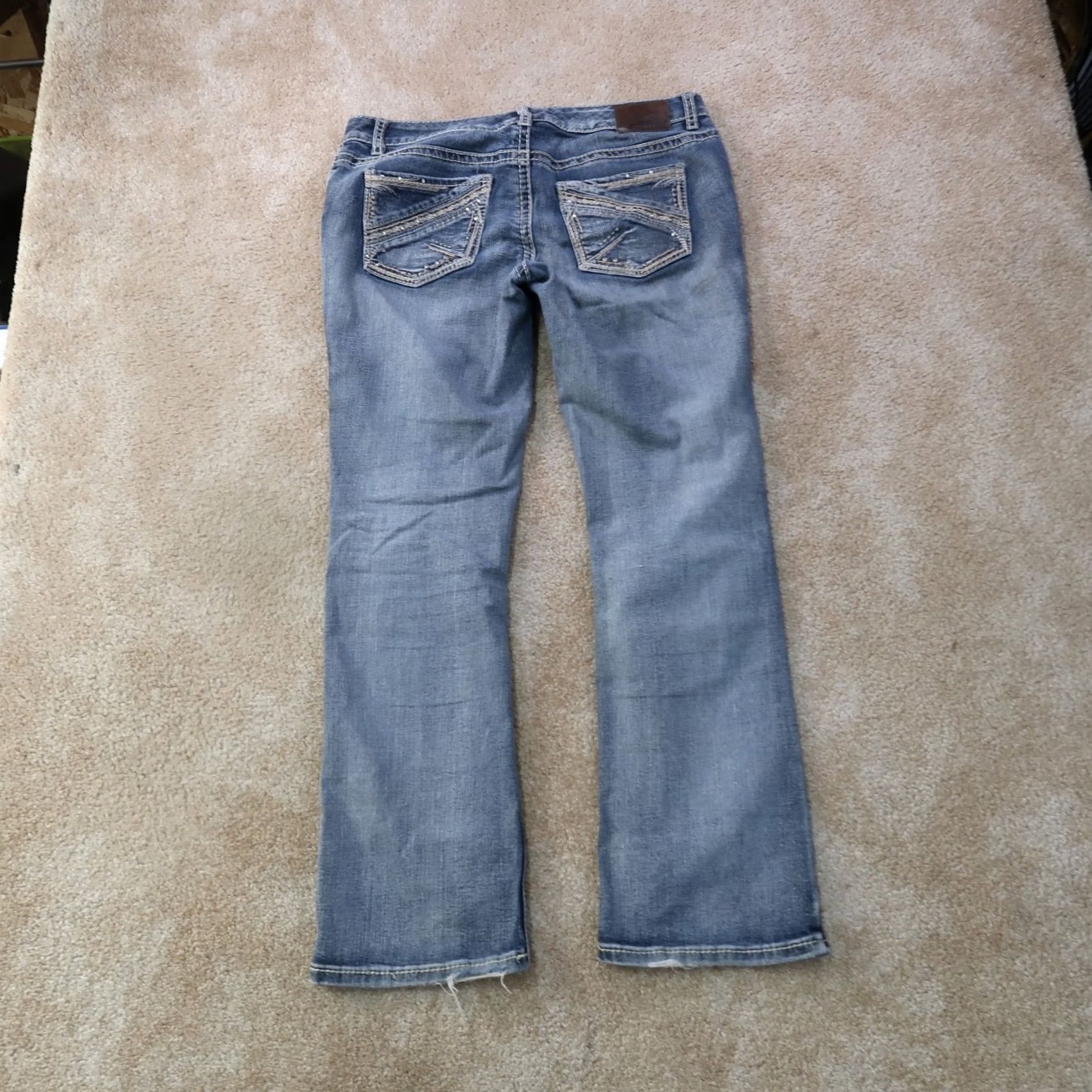 Vintage Maurices Jeans Women's Mid Rise Bootcut 9/10s Blue Stretch Denim 32x29 Regular Fabric Wash Medium Vintage No Size 32" / US 10 / IT 46 - 5 Thumbnail
