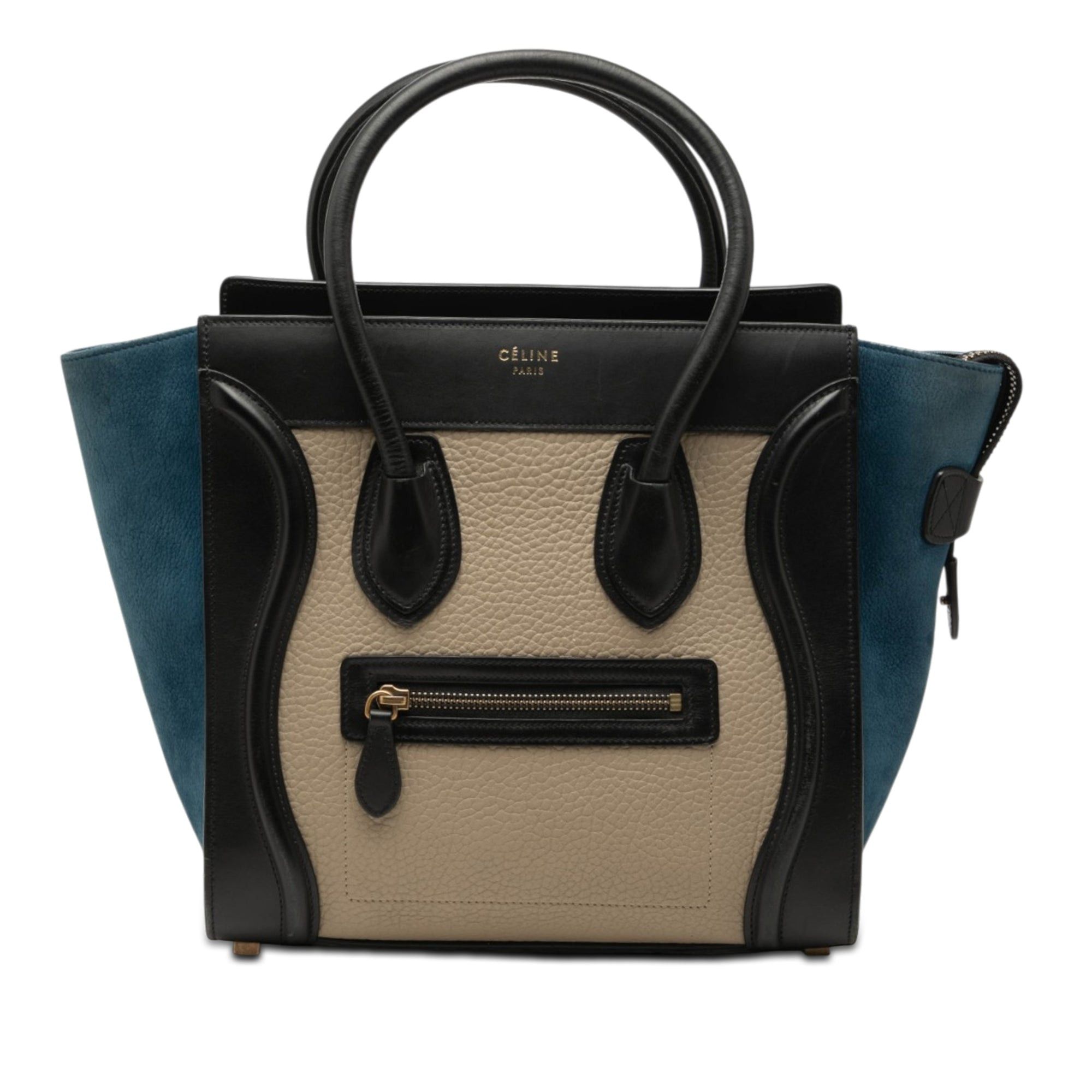 Celine Micro Tricolor Calfskin and Nubuck Luggage Tote Size ONE SIZE - 1 Thumbnail