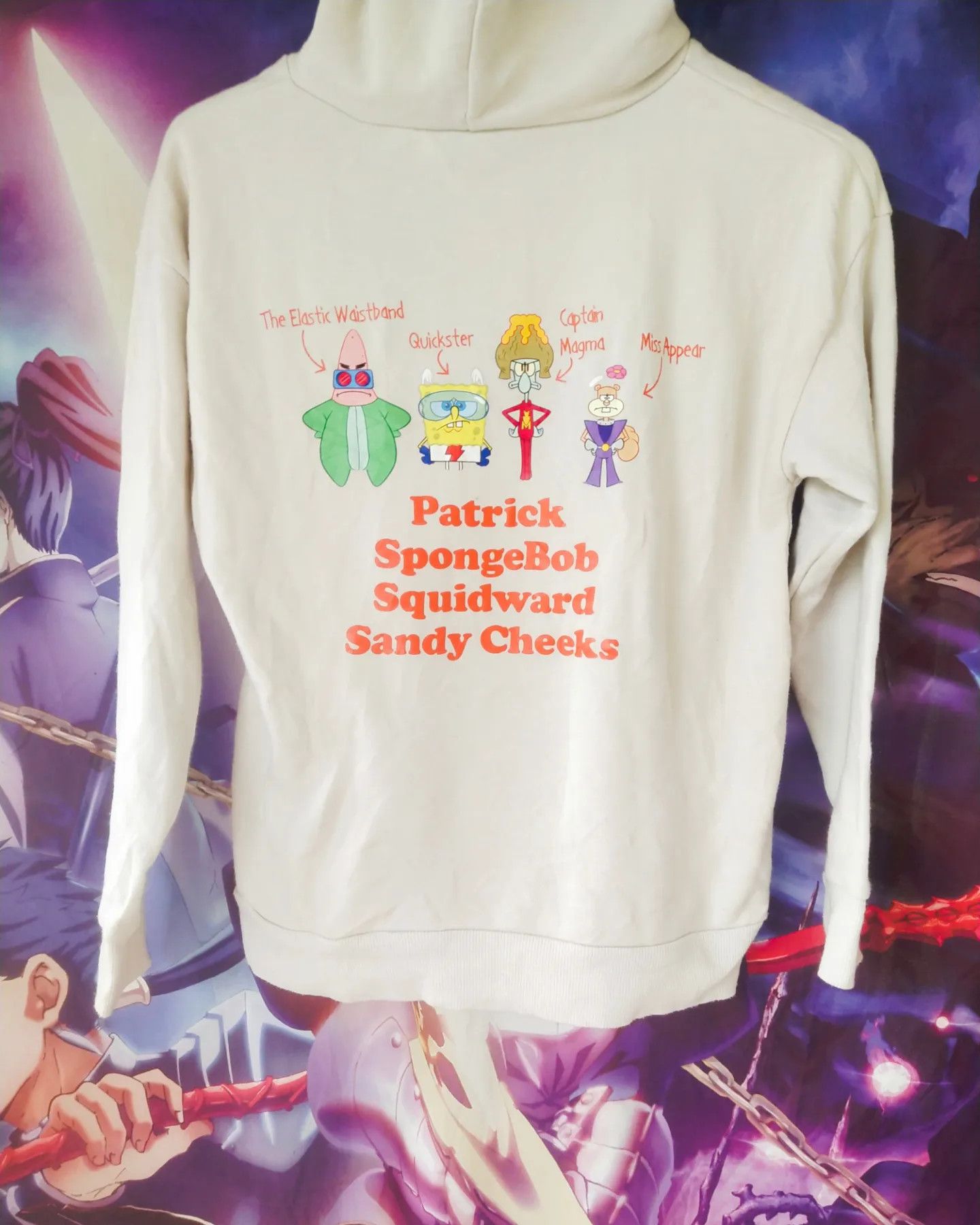 Nickelodeon SpongeBob Justice League Art Cartoon Youth Hoodie Size S / US 4 / IT 40 - 1 Thumbnail