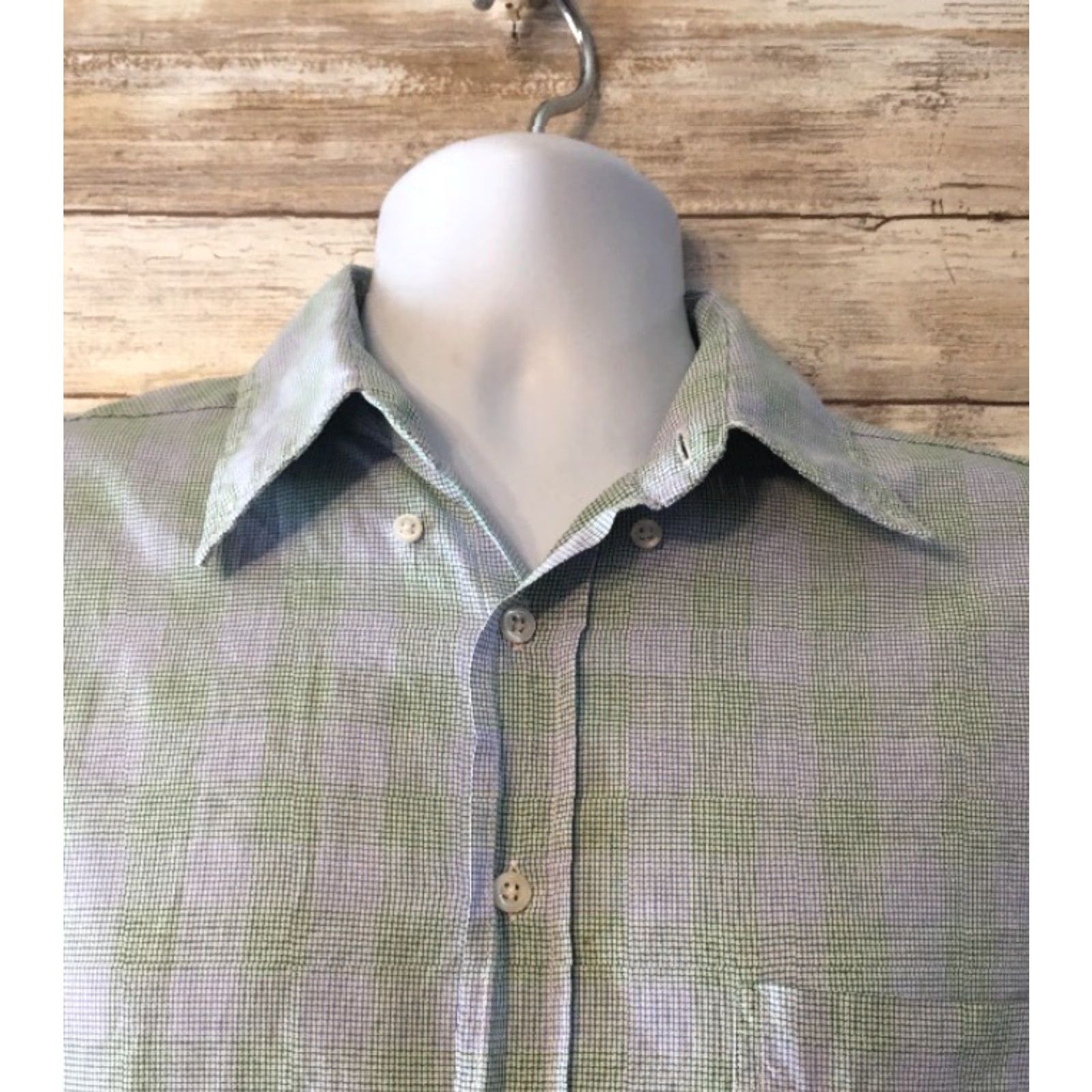 Vintage VINTAGE Stephans Brothers London Made In Ireland LS Plaid Shirt Mens 15 3/4 Blue And Green Long Sleeve Button-Front Mens Size US M / EU 48-50 / 2 - 3 Thumbnail