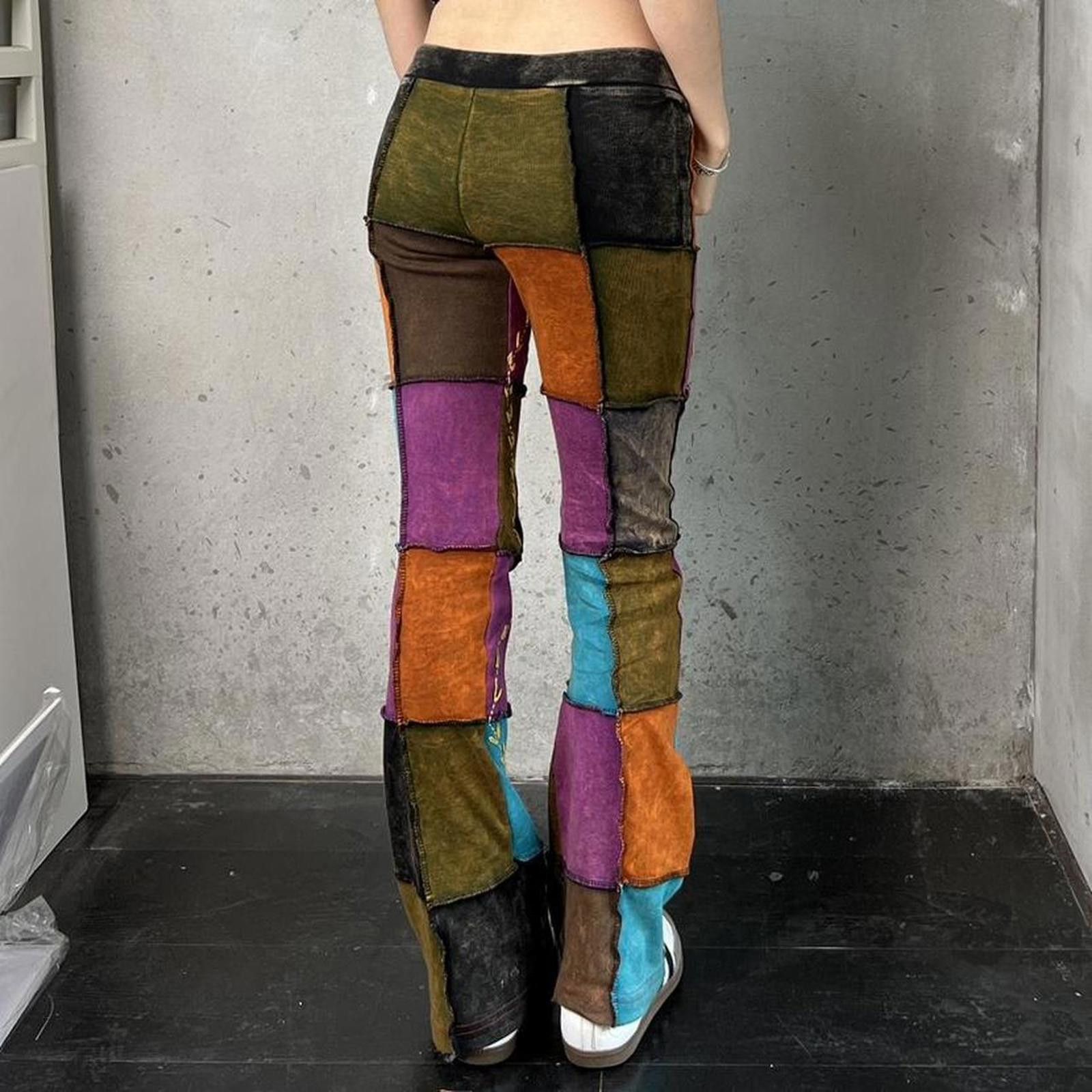 Nepal Handmade Boho Multicolor Patchwork Bell Bottom Pants