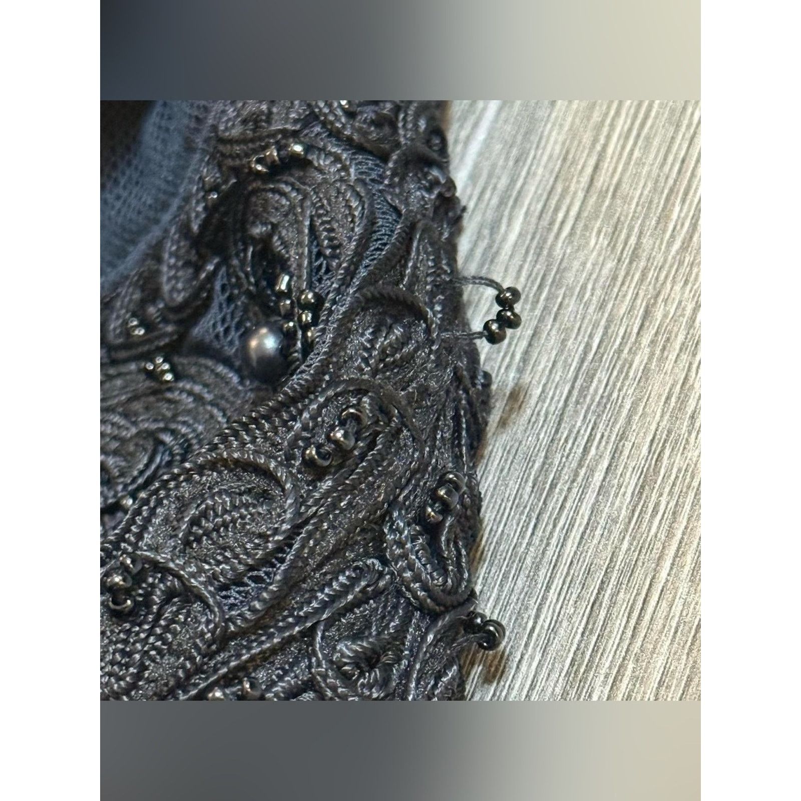 Hunza G Rare Vintage Hunza Black Mesh Beaded Embroidered Top 80s/90s Size S / US 4 / IT 40 - 7 Thumbnail