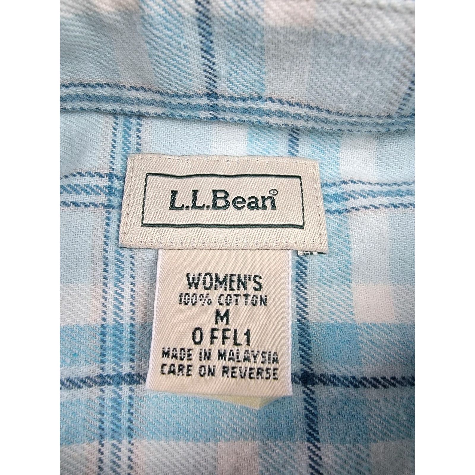 Vintage LL Bean Shirt Womens Medium Blue Plaid Button Down 100% Cotton Casual Pocket Size M / US 6-8 / IT 42-44 - 3 Thumbnail
