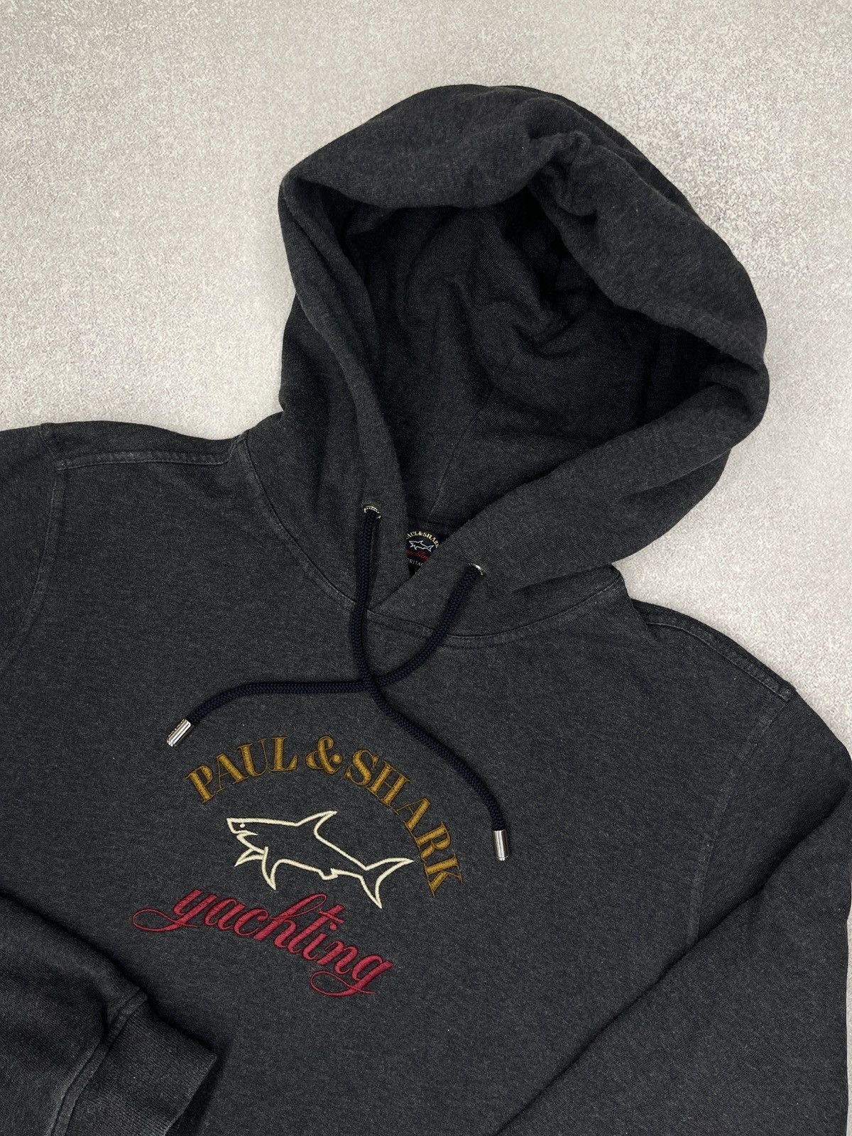 Paul & Shark Mens Paul Shark Yachting Grey Hoodie Center Big Logo Size US L / EU 52-54 / 3 - 4 Thumbnail