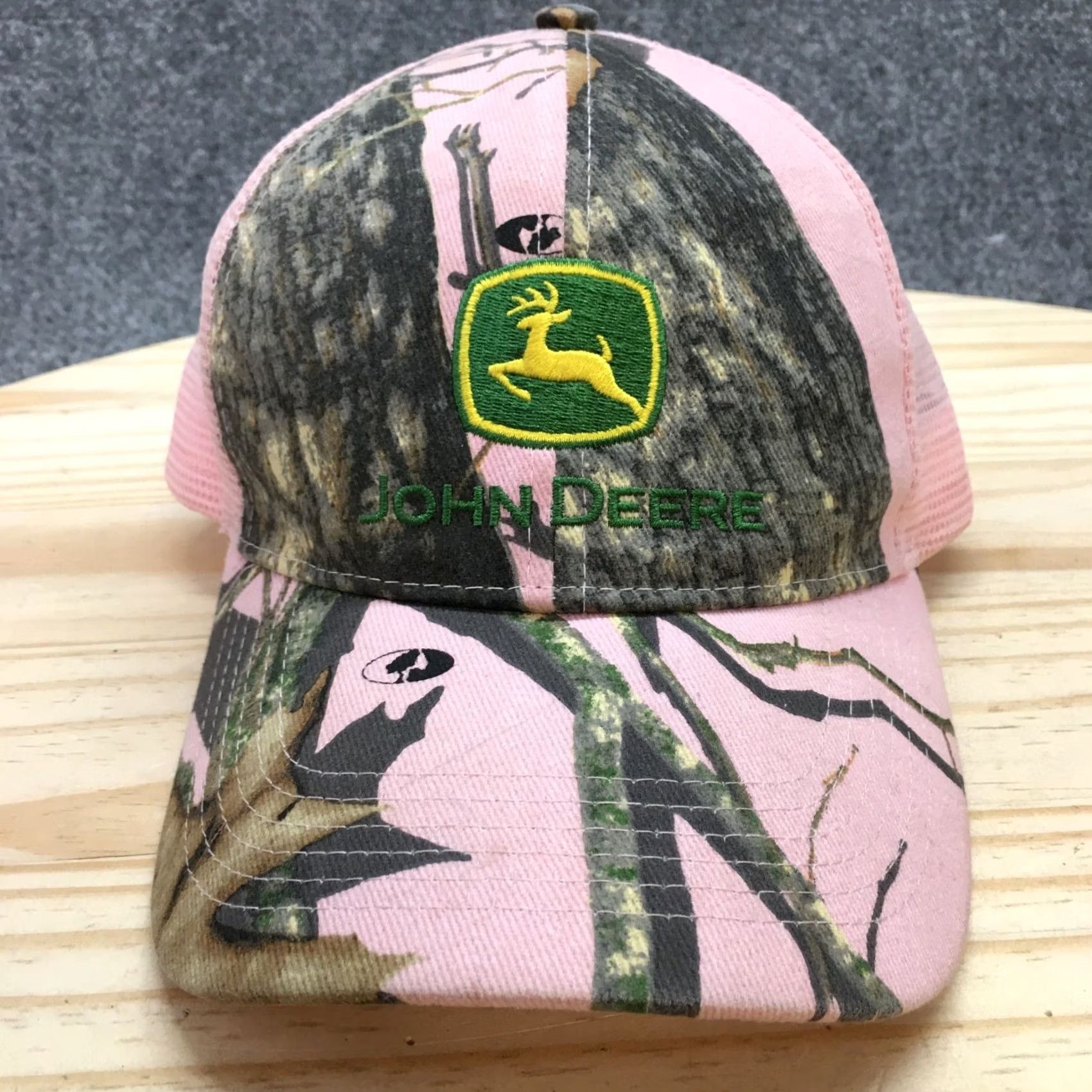 John Deere John Deere Trucker Hat Womens Pink OS Adjustable Curved Brim Embroidered Logo Size ONE SIZE - 2 Thumbnail