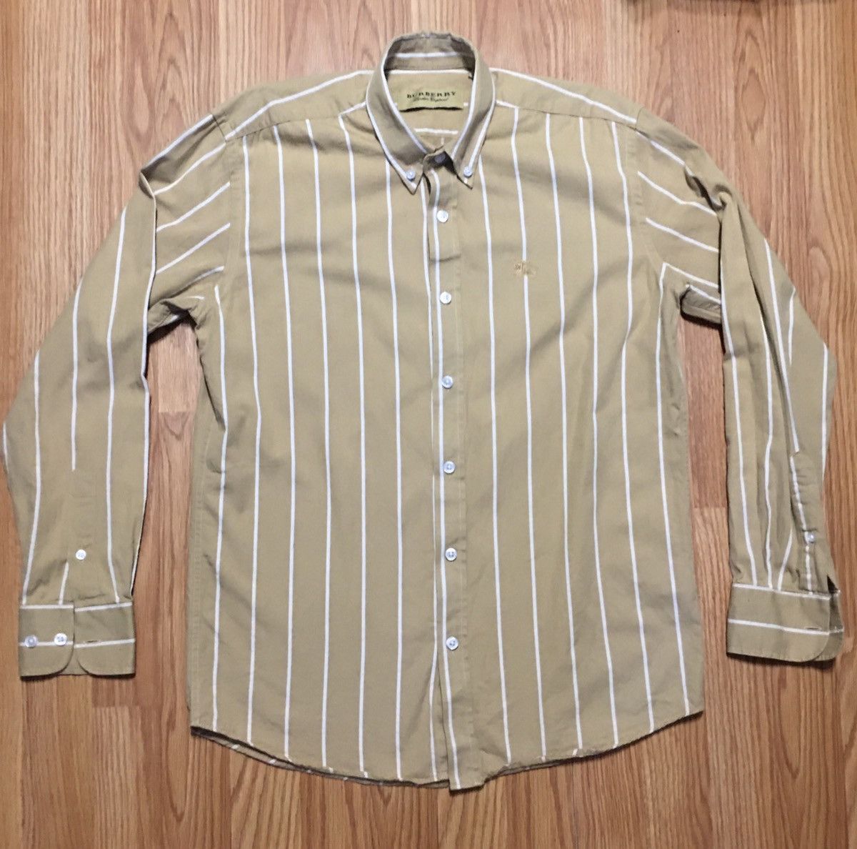 Burberry Burberry London Light Brown Striped Mens Shirt Size S Size US S / EU 44-46 / 1 - 1 Thumbnail