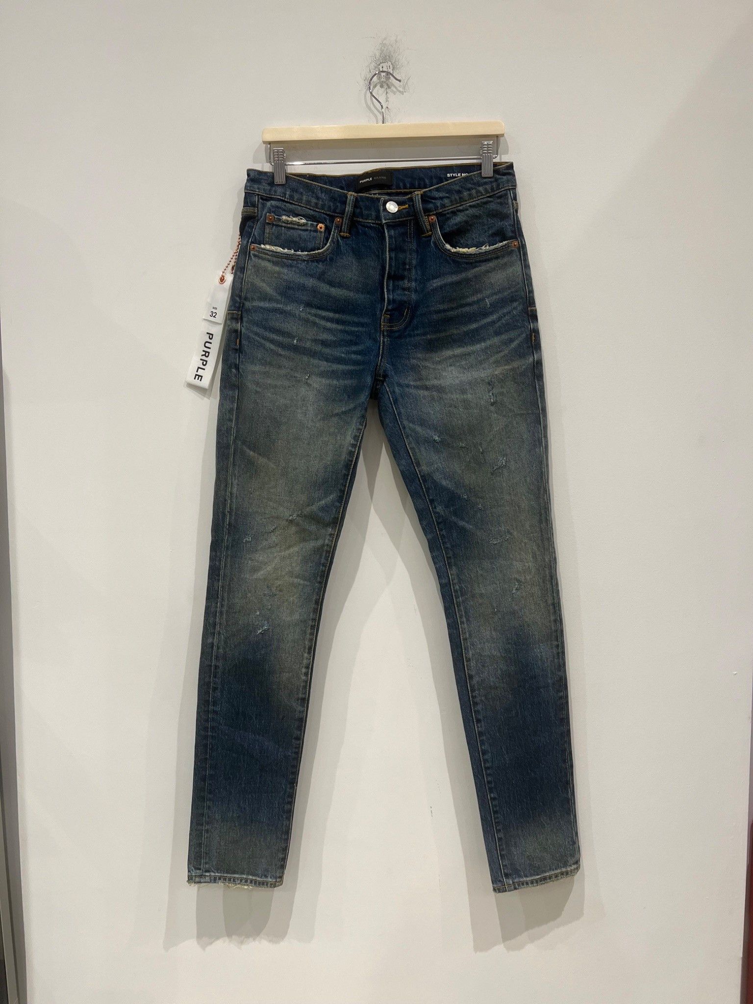 Purple Brand Purple Brand P001 Dirty Patina Dark Indigo Jeans Size US 32 / EU 48 - 1 Thumbnail