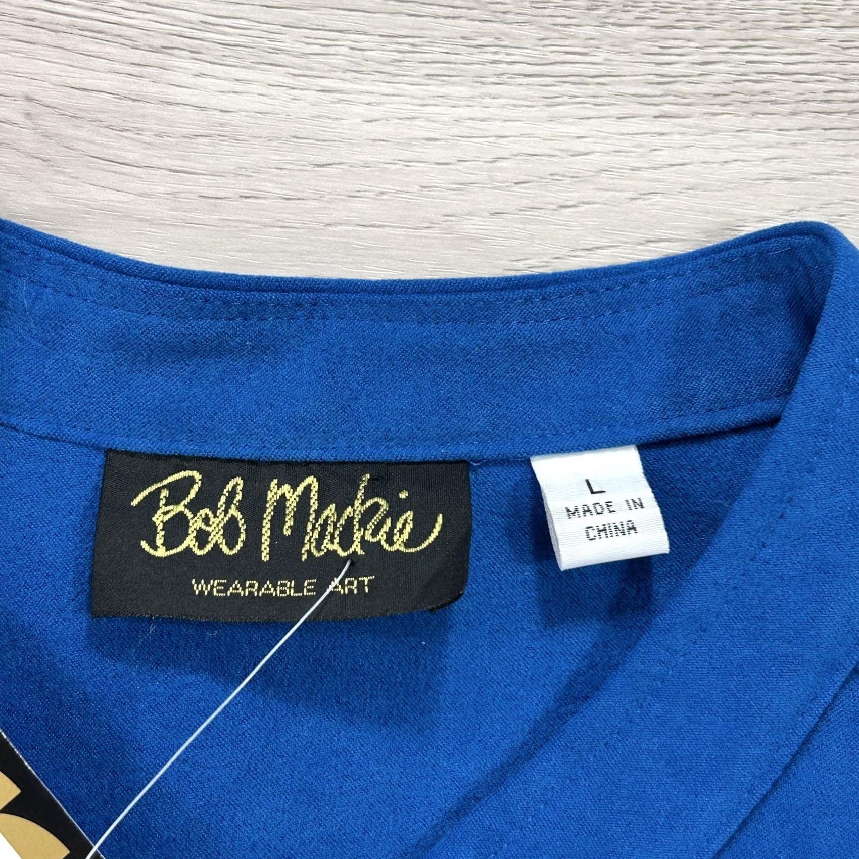 Bob Mackie Bob Mackie Wearable Art Jacket Womens Large Blue Zip Embroidered Geometric Trim Art Designer Casual Jacket Women L Blue Ladies Vintage: No Size L / US 10 / IT 46 - 5 Thumbnail
