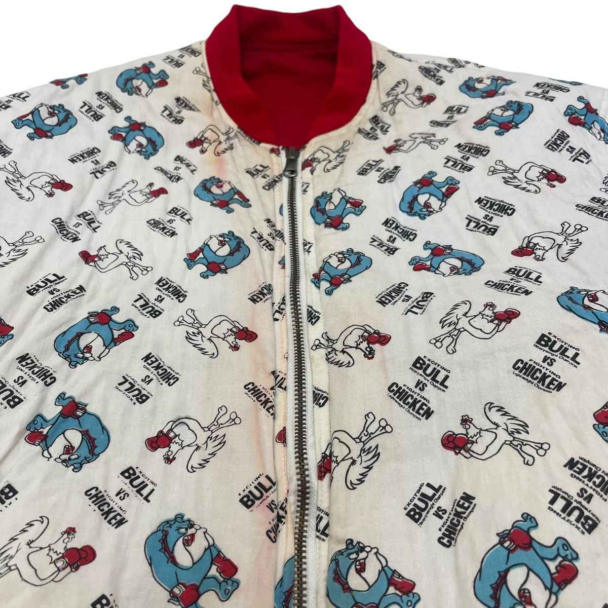 Japanese Brand Vintage Exciting BULL vs Fighting Chicken Reversible Jacket Size US M / EU 48-50 / 2 - 17 Thumbnail
