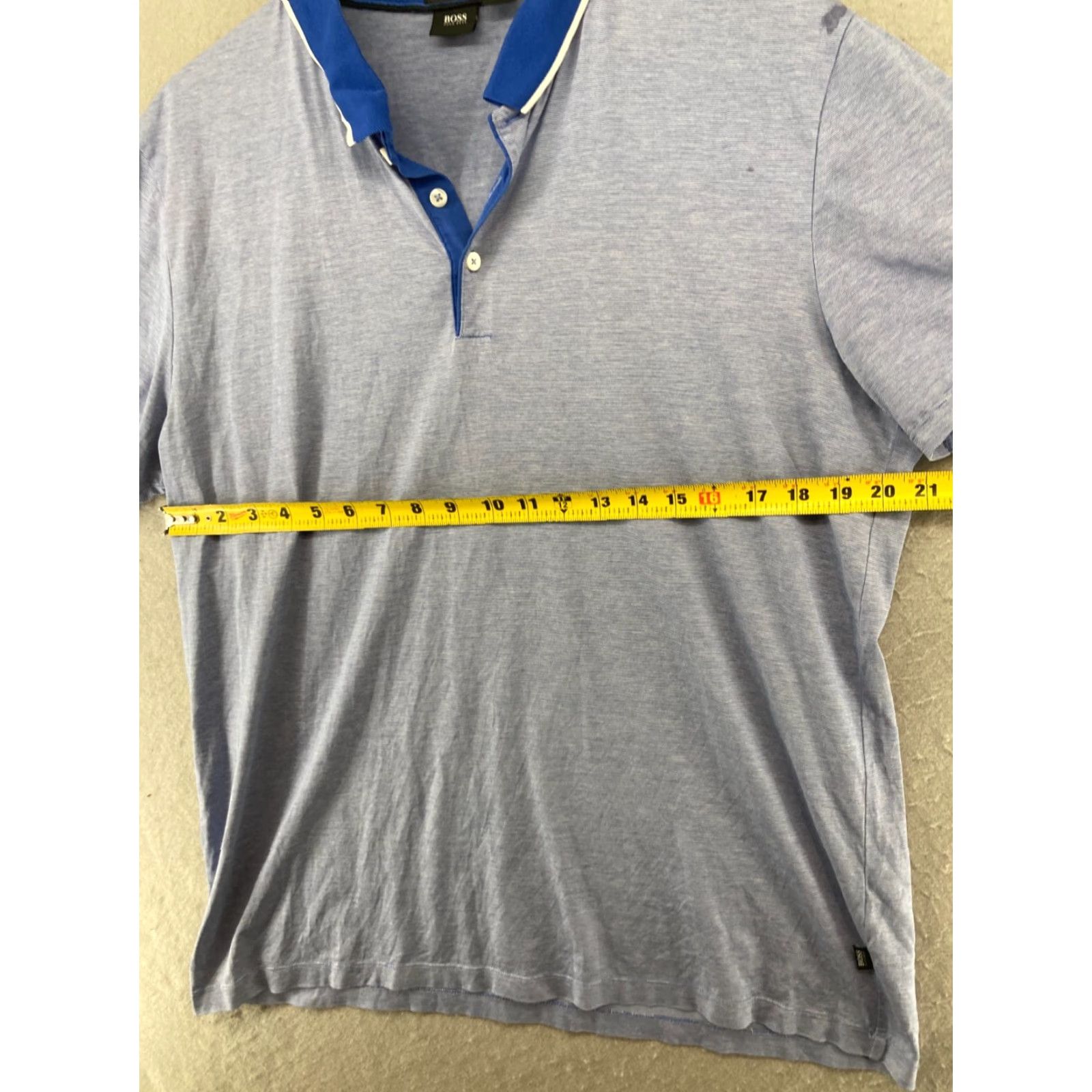 Vintage VINTAGE Boss Mens Polo Shirt 2XL Blue Striped Slim Fit Mercerised Size US XXL / EU 58 / 5 - 2 Thumbnail