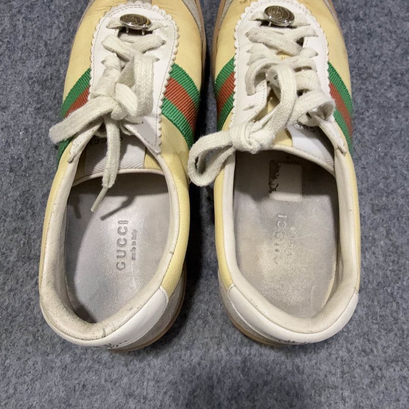 Gucci Gucci Web Leather Bee Fashion Sneakers - Size US 6.5 / IT 36.5 - 8 Thumbnail