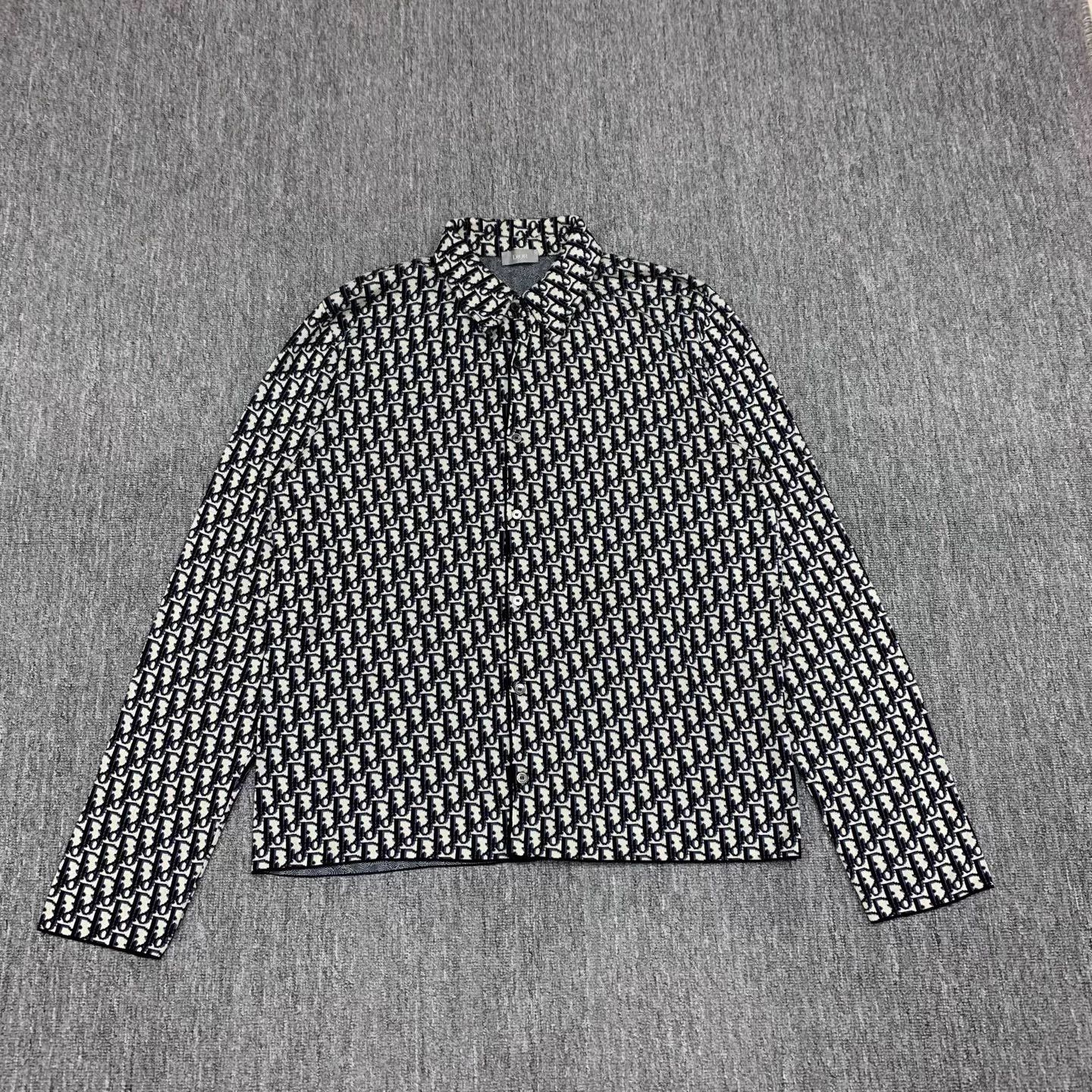 Dior Dior All-Over Monogram Knit Shirt Jacket L 95% New Size US L / EU 52-54 / 3 - 1 Thumbnail